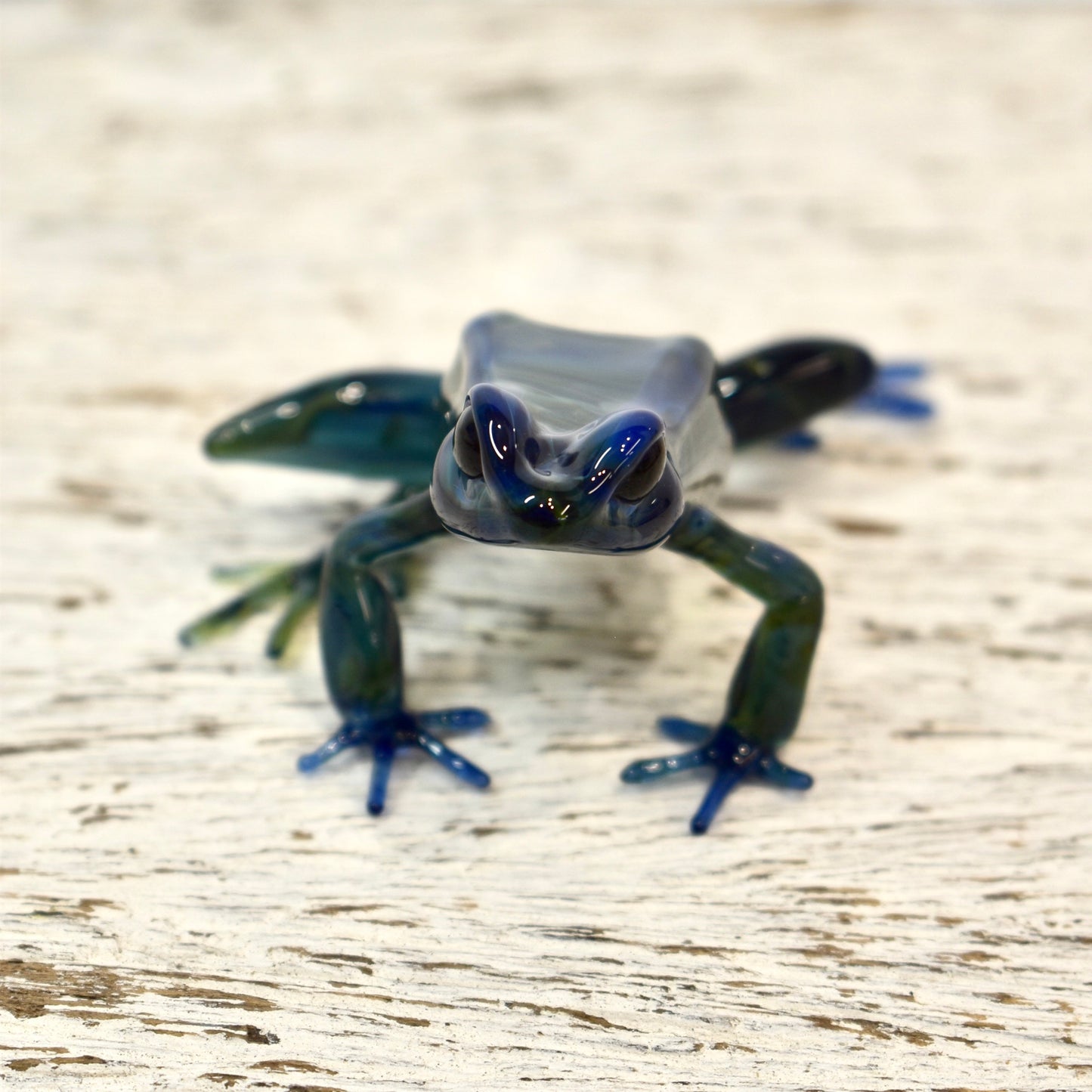 "Blue Tree Frog" Glass Sculpture