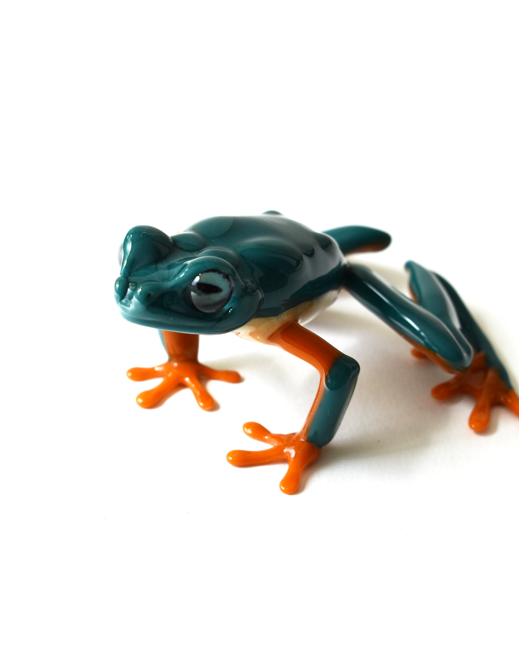 'Java Tree Frog' Lampwork Glass Sculpture