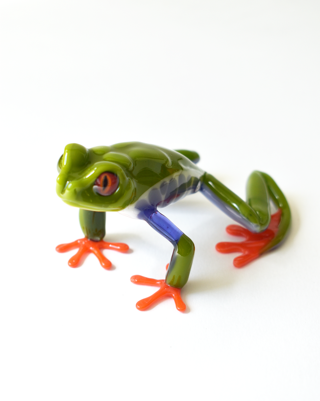 'Red Eye Tree Frog' Lampwork Glass Sculpture