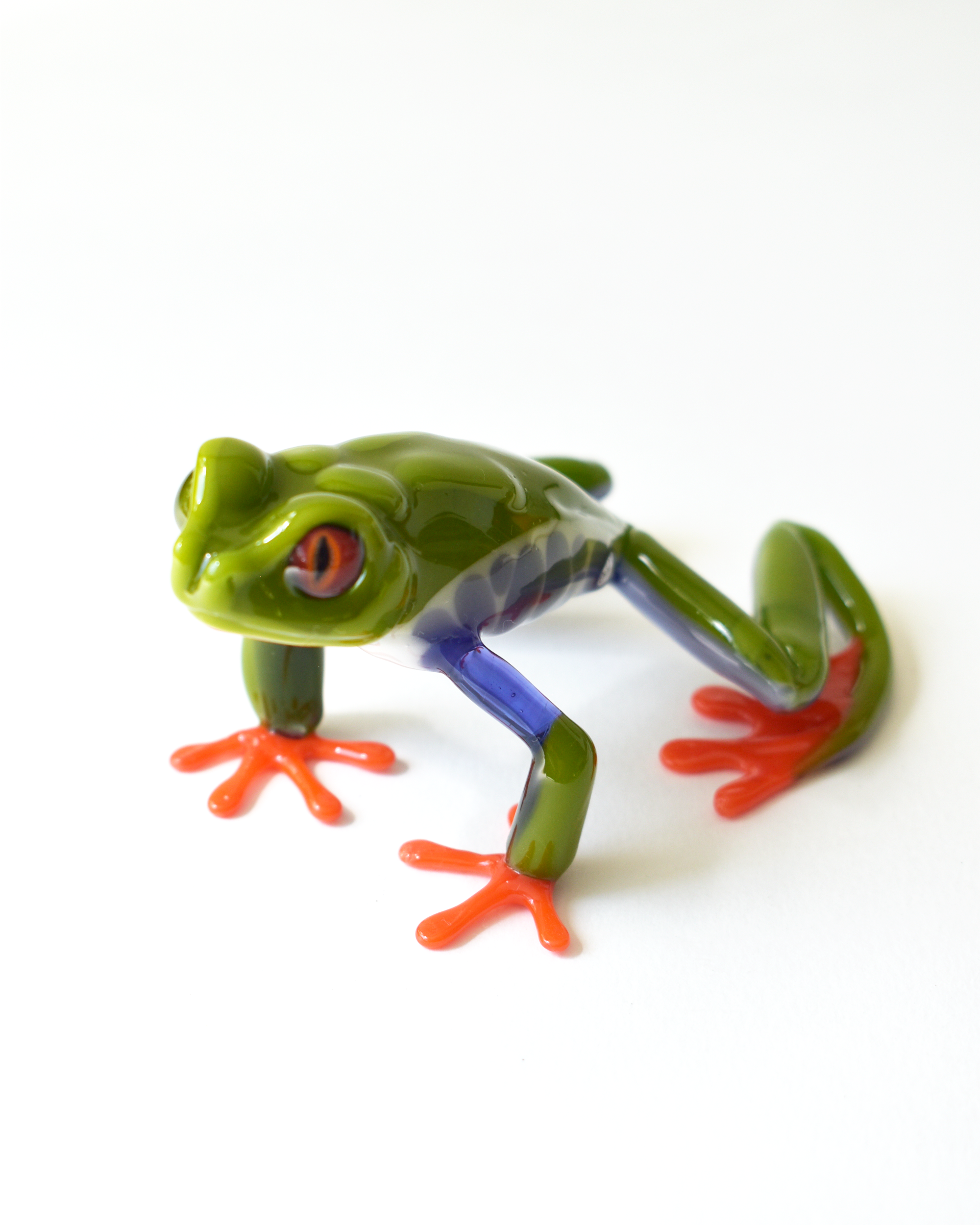 'Red Eye Tree Frog' Lampwork Glass Sculpture