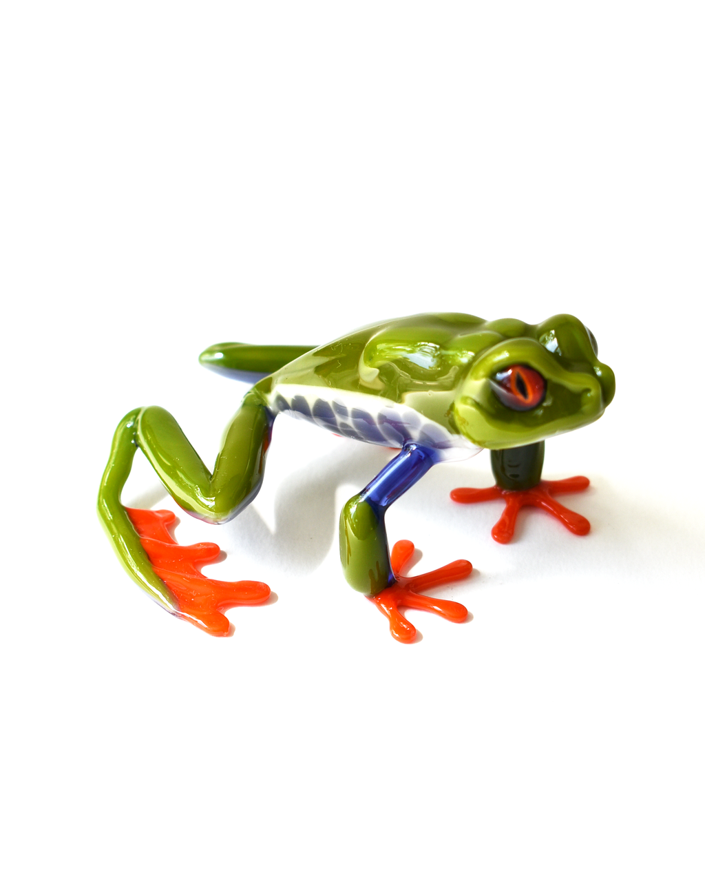 'Red Eye Tree Frog' Lampwork Glass Sculpture