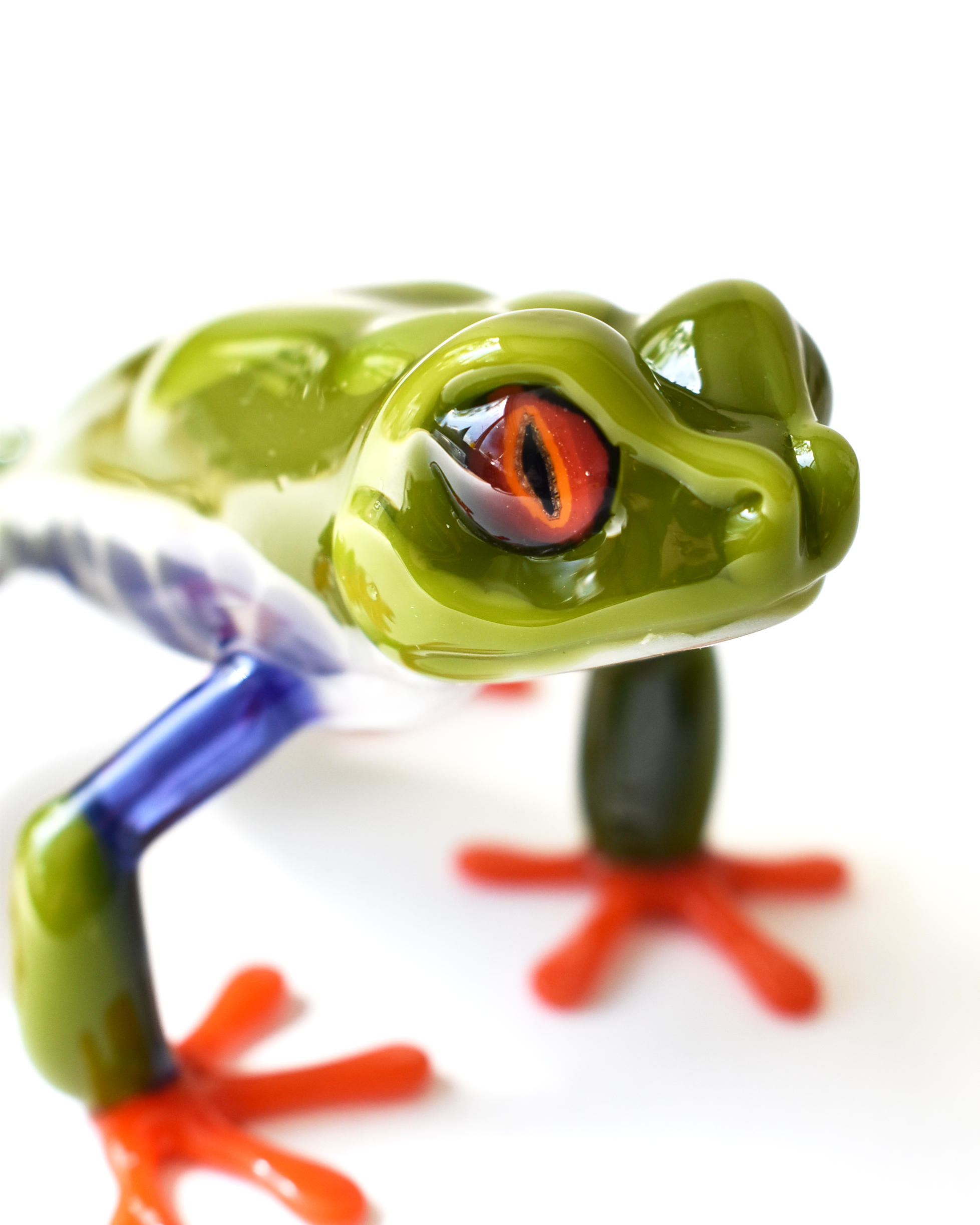 'Red Eye Tree Frog' Lampwork Glass Sculpture