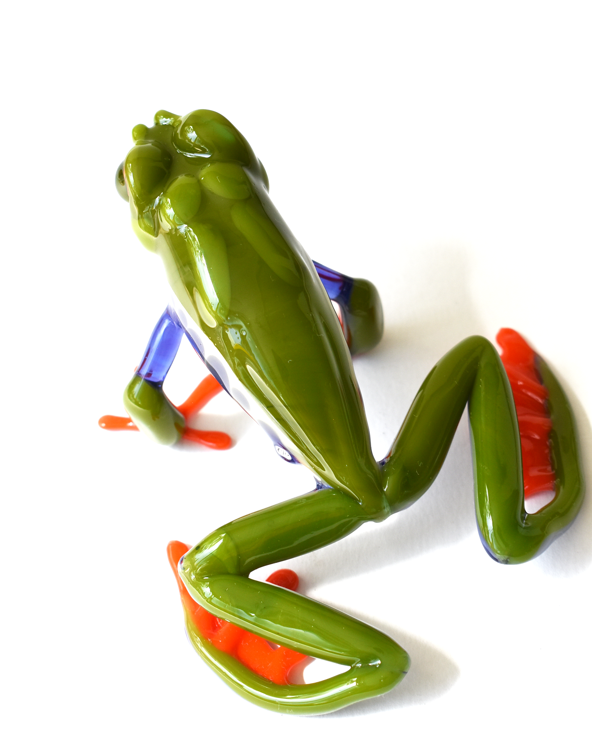 'Red Eye Tree Frog' Lampwork Glass Sculpture