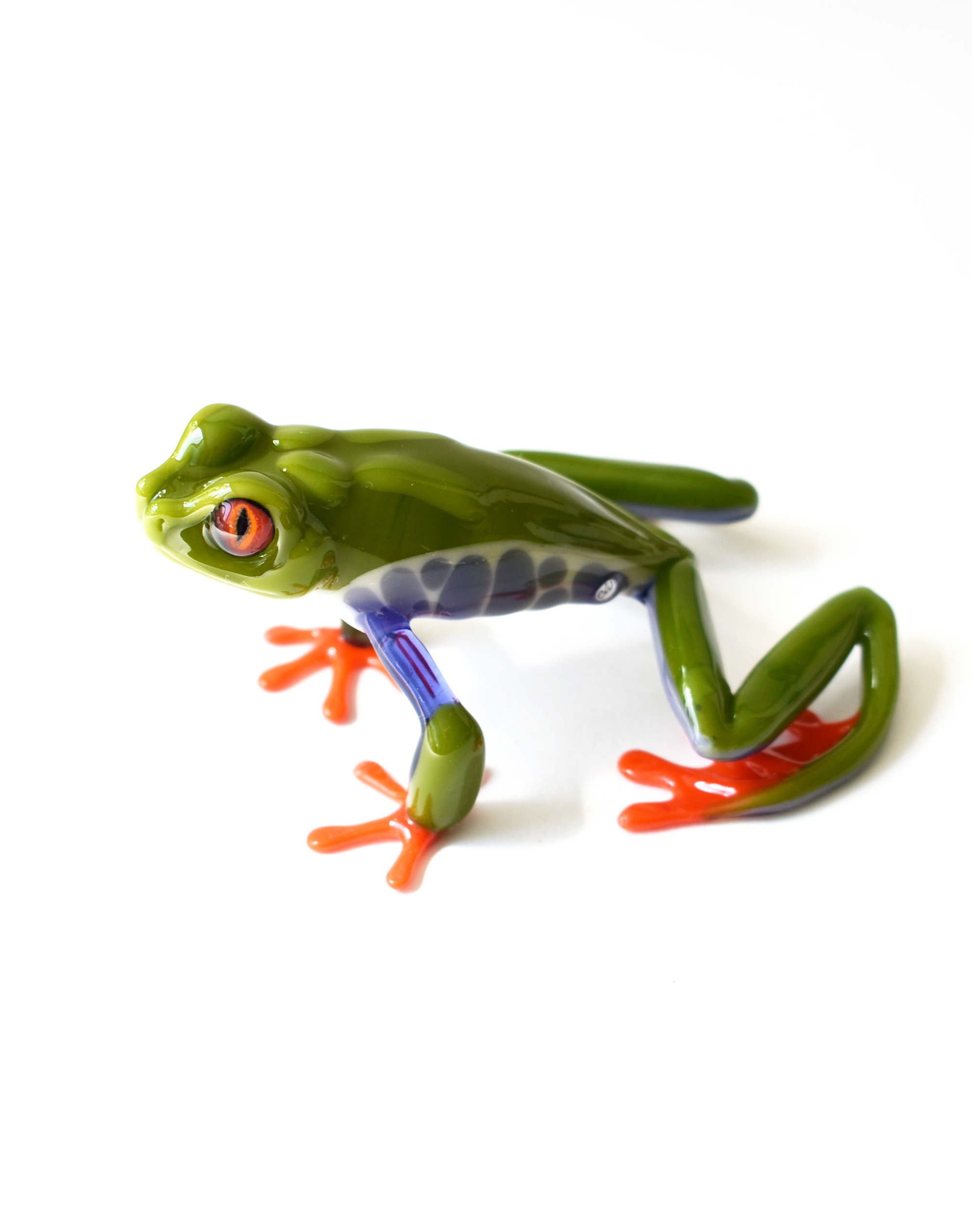 'Red Eye Tree Frog' Lampwork Glass Sculpture