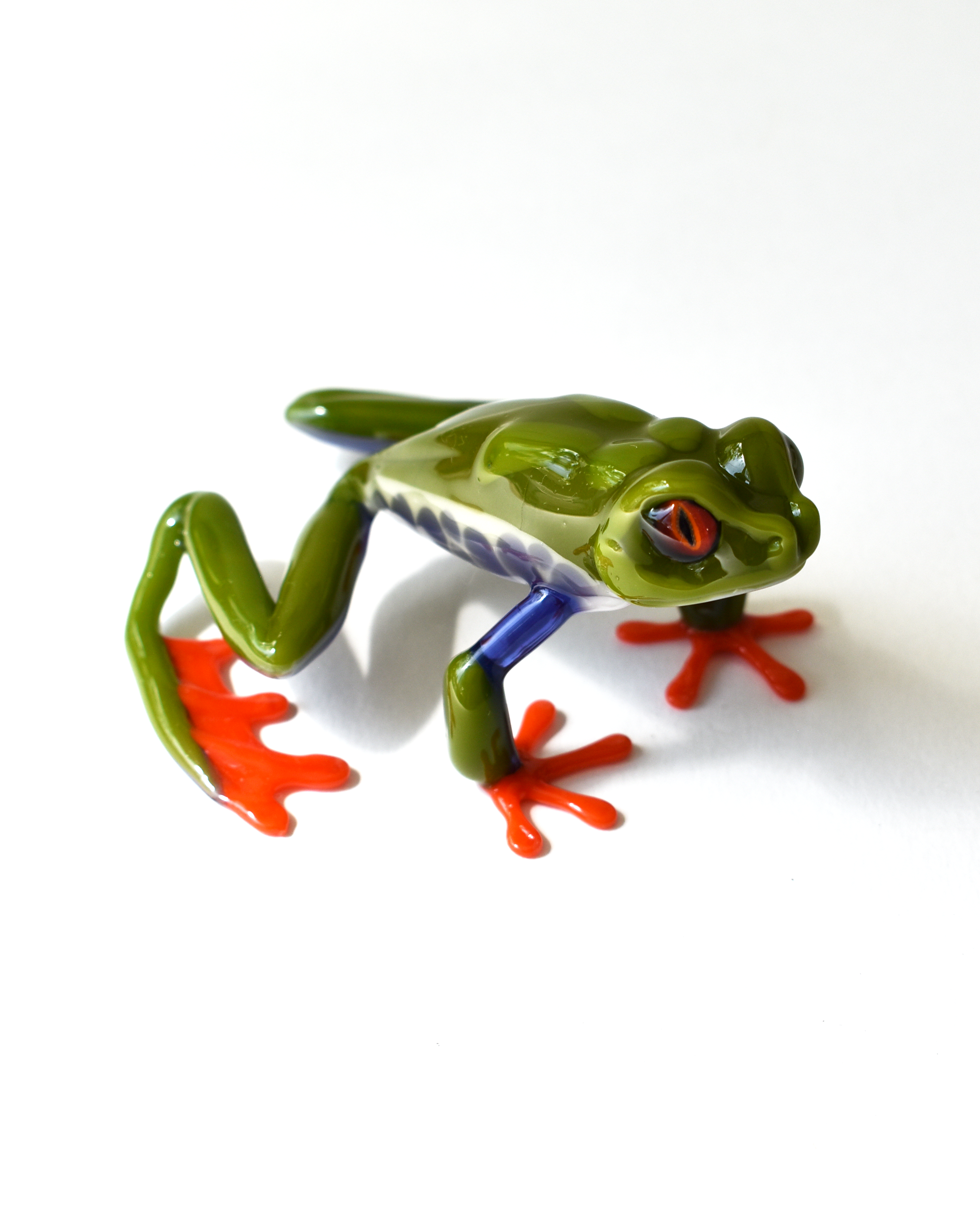 'Red Eye Tree Frog' Lampwork Glass Sculpture