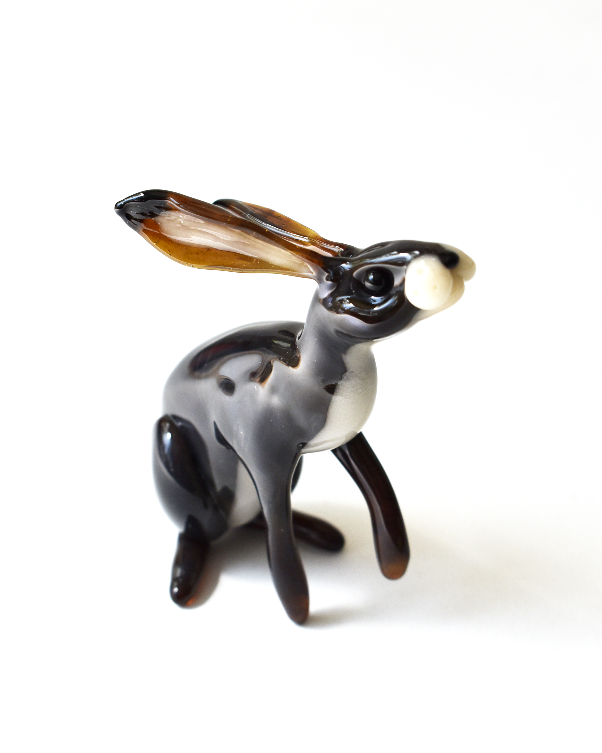'Inquisitive Hare' Glass Sculpture