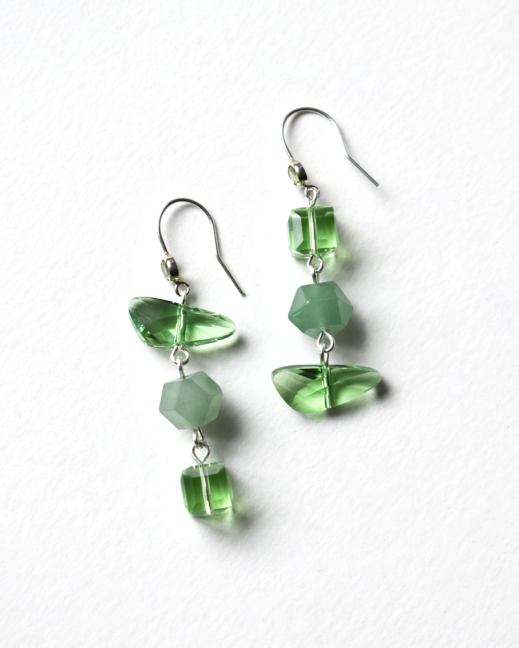 Peridot & Jade Crystal Earrings