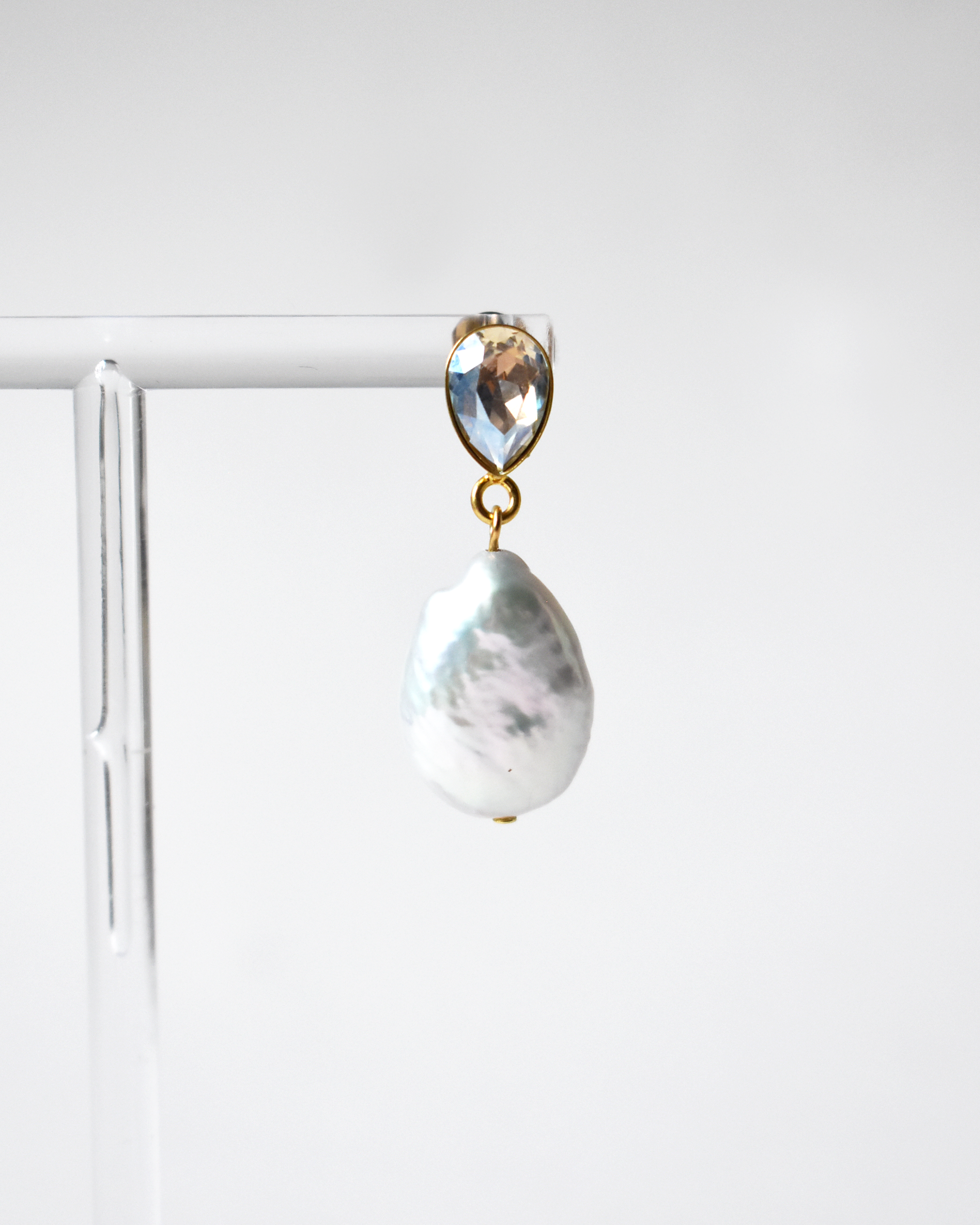 Moonlight Crystal Freshwater Pearl Earrings
