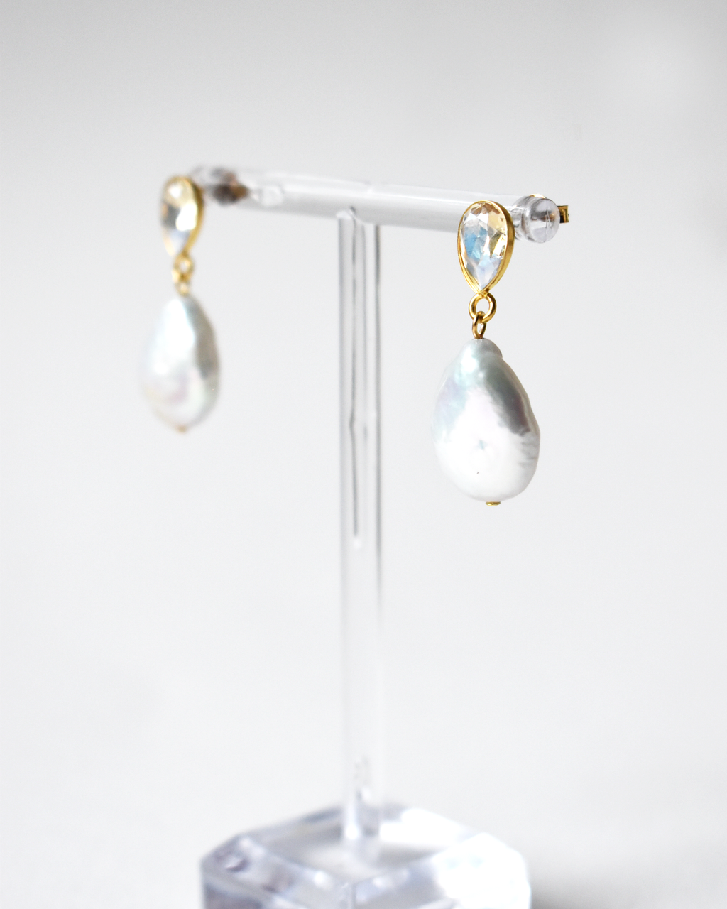 Moonlight Crystal Freshwater Pearl Earrings