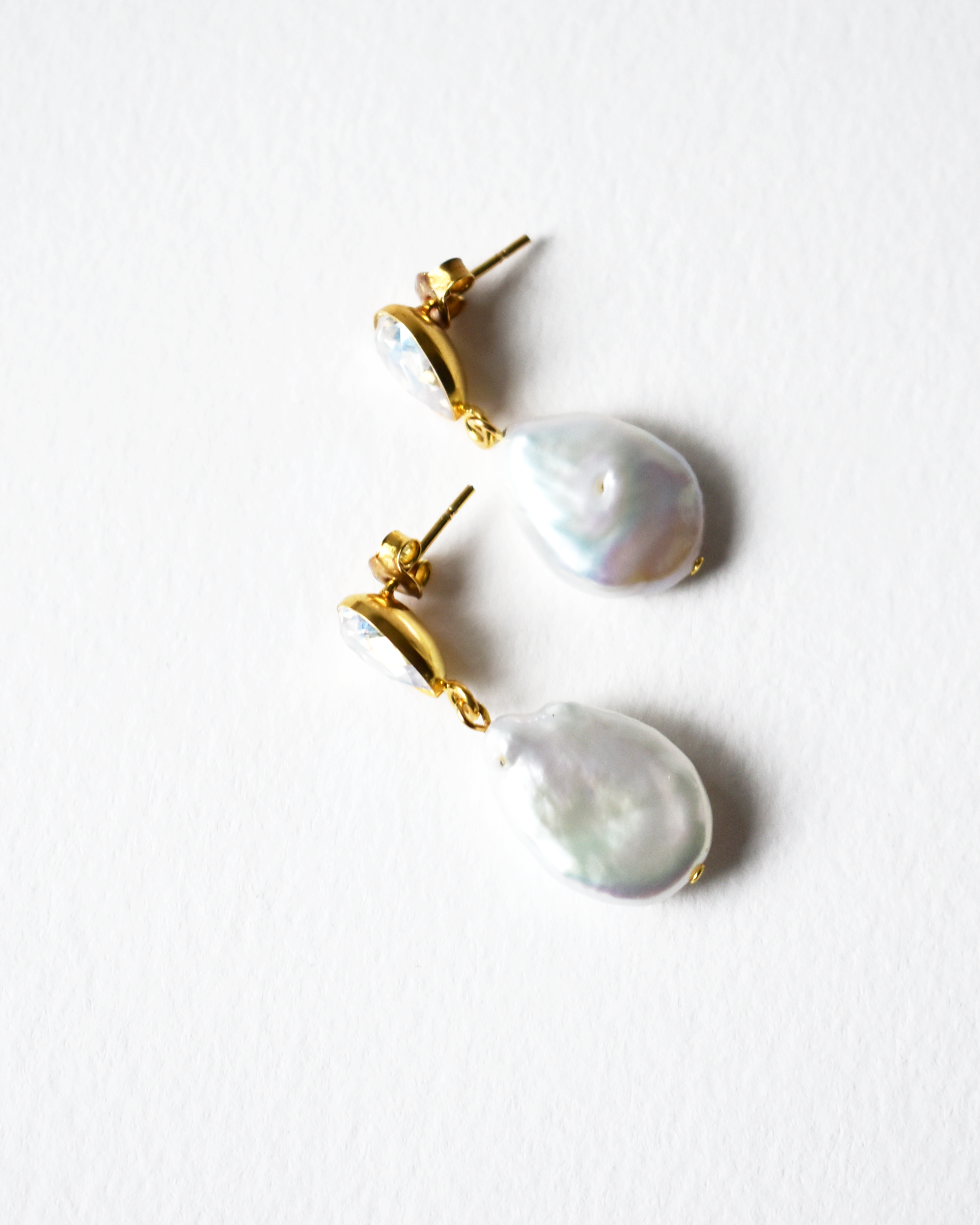 Moonlight Crystal Freshwater Pearl Earrings