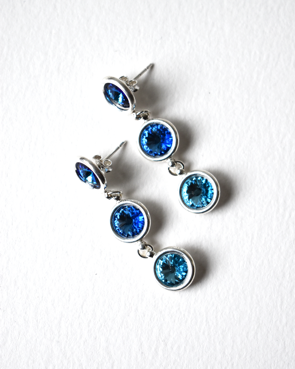 Blue Ombre Crystal Drop Earrings