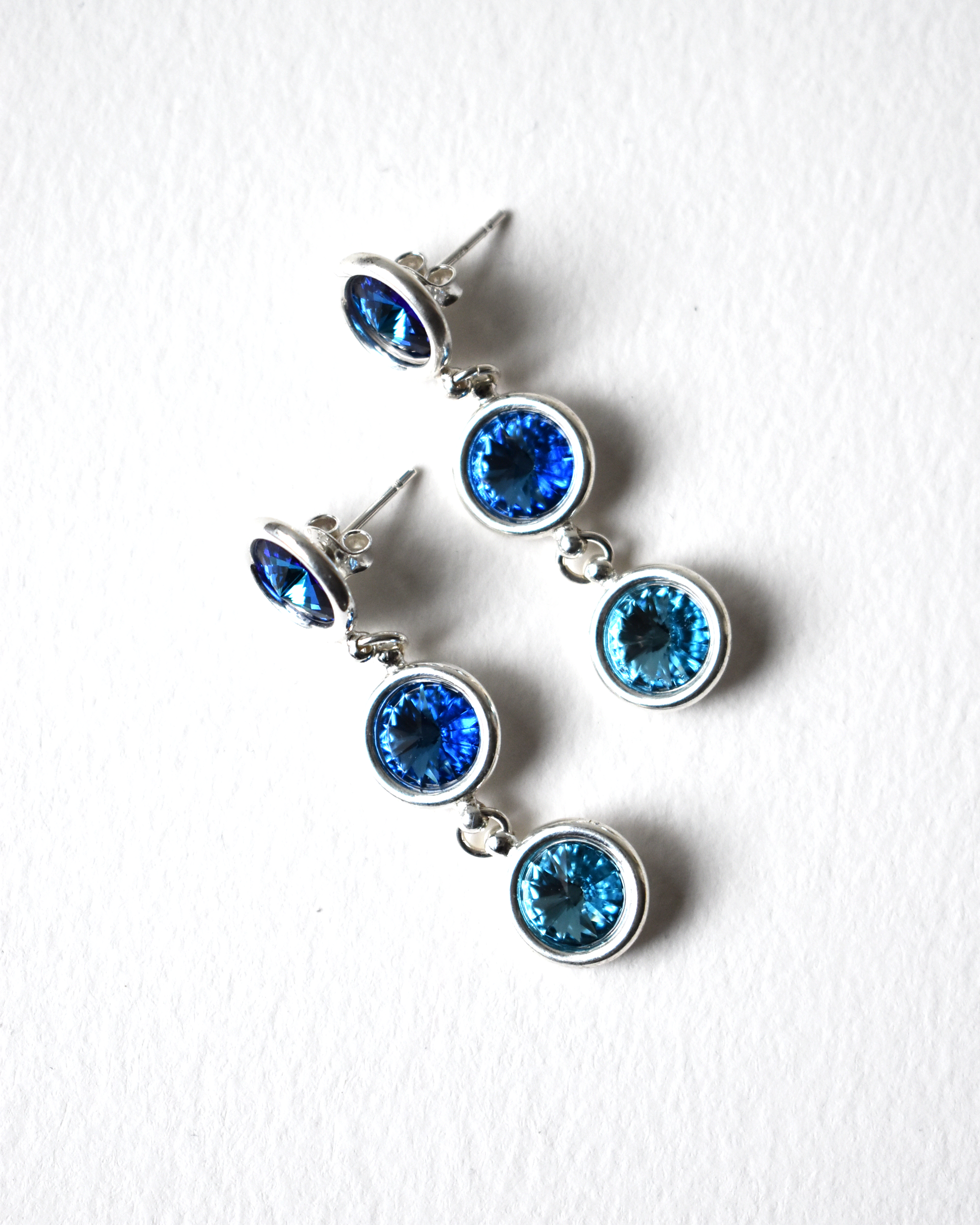 Blue Ombre Crystal Drop Earrings