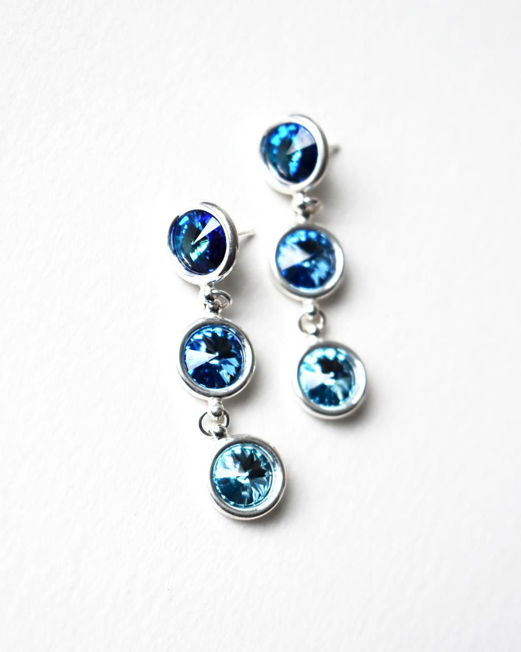 Blue Ombre Crystal Drop Earrings
