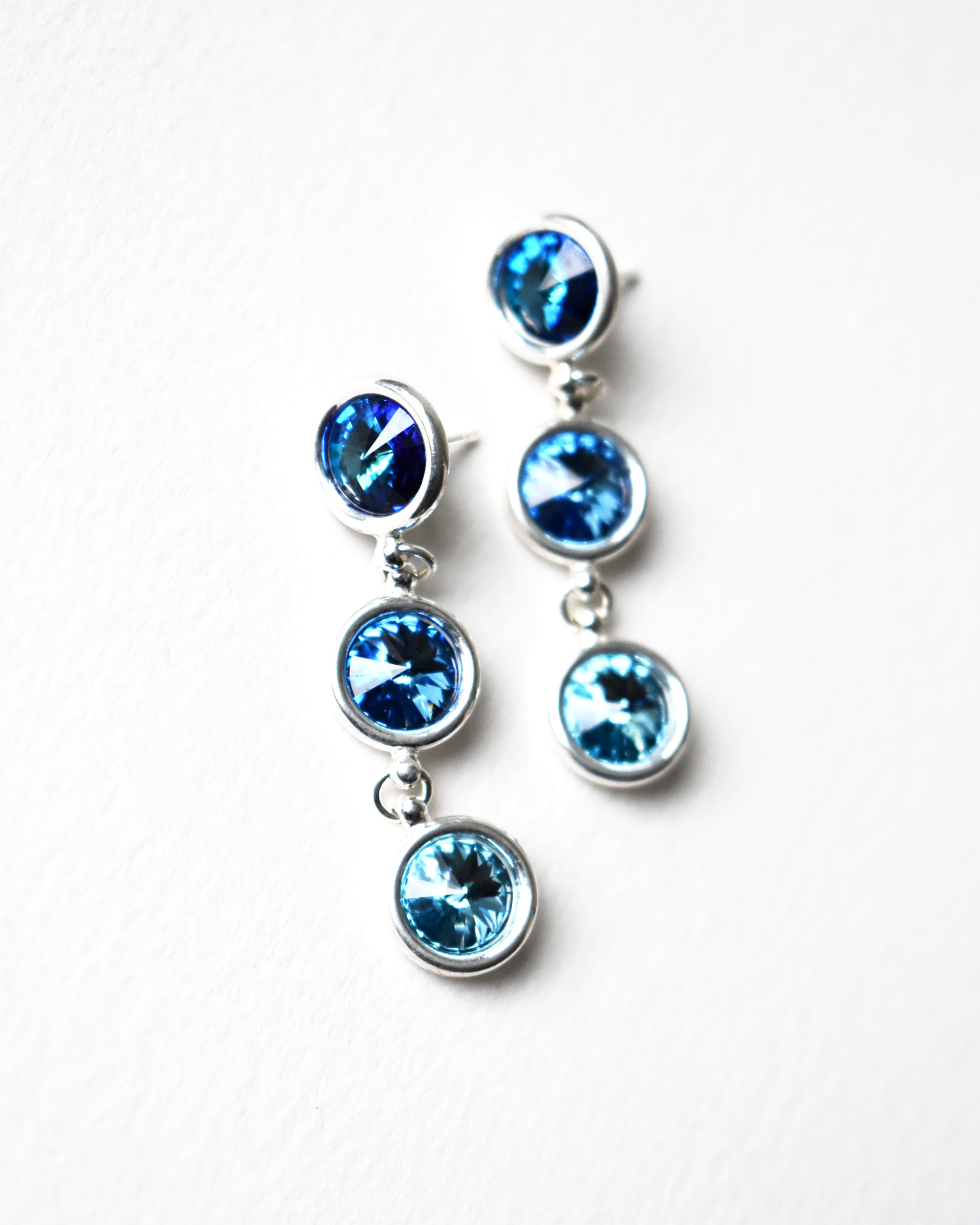 Blue Ombre Crystal Drop Earrings
