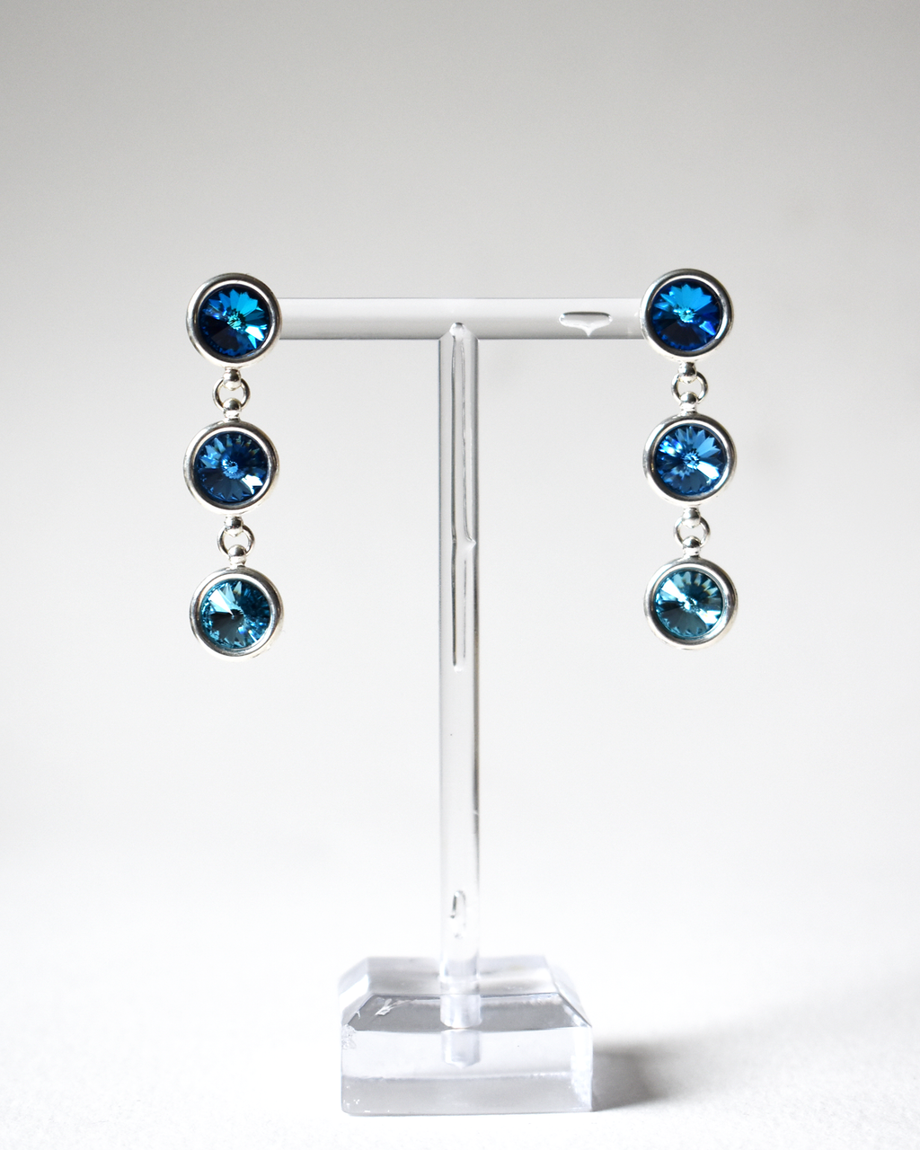 Blue Ombre Crystal Drop Earrings