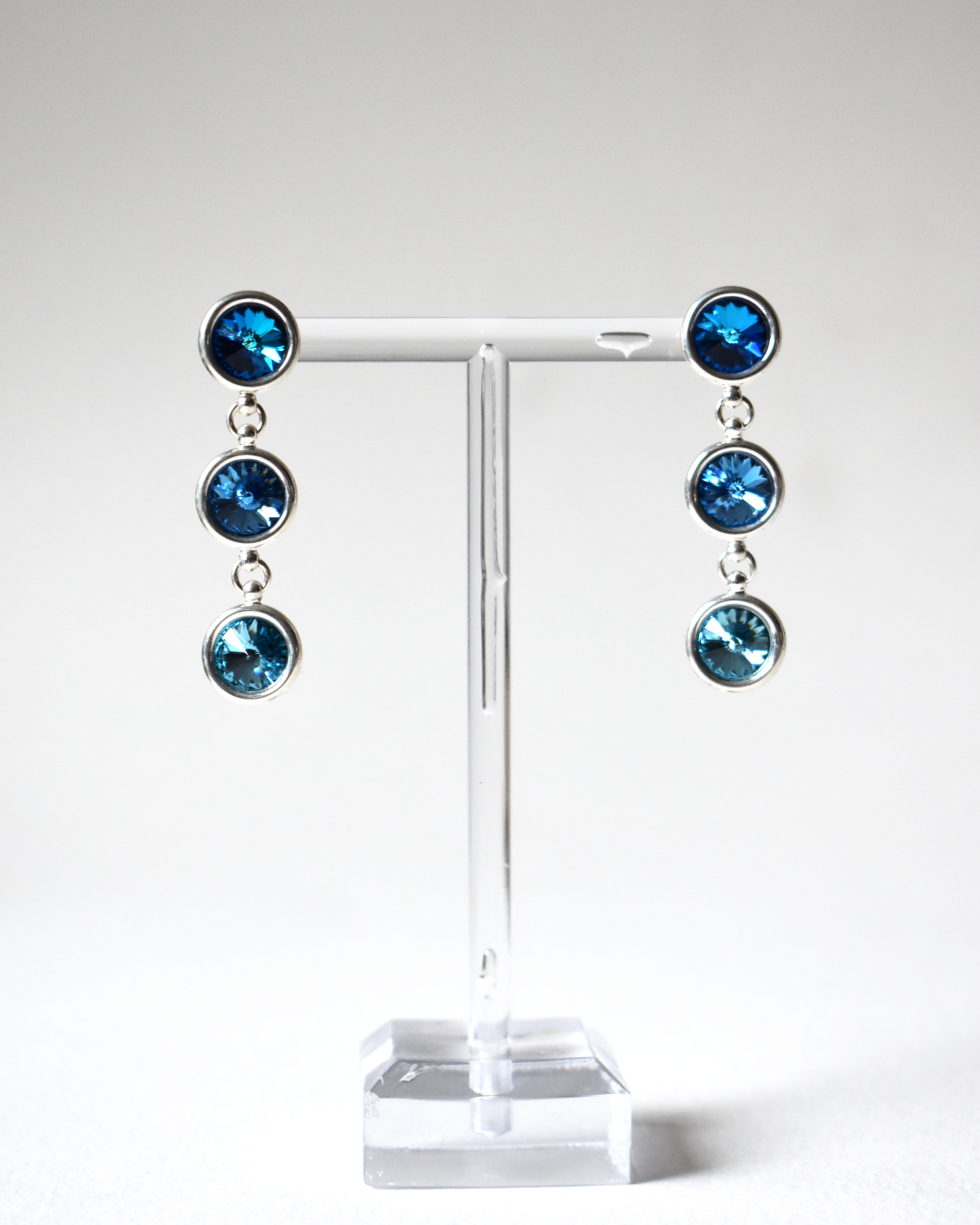 Blue Ombre Crystal Drop Earrings