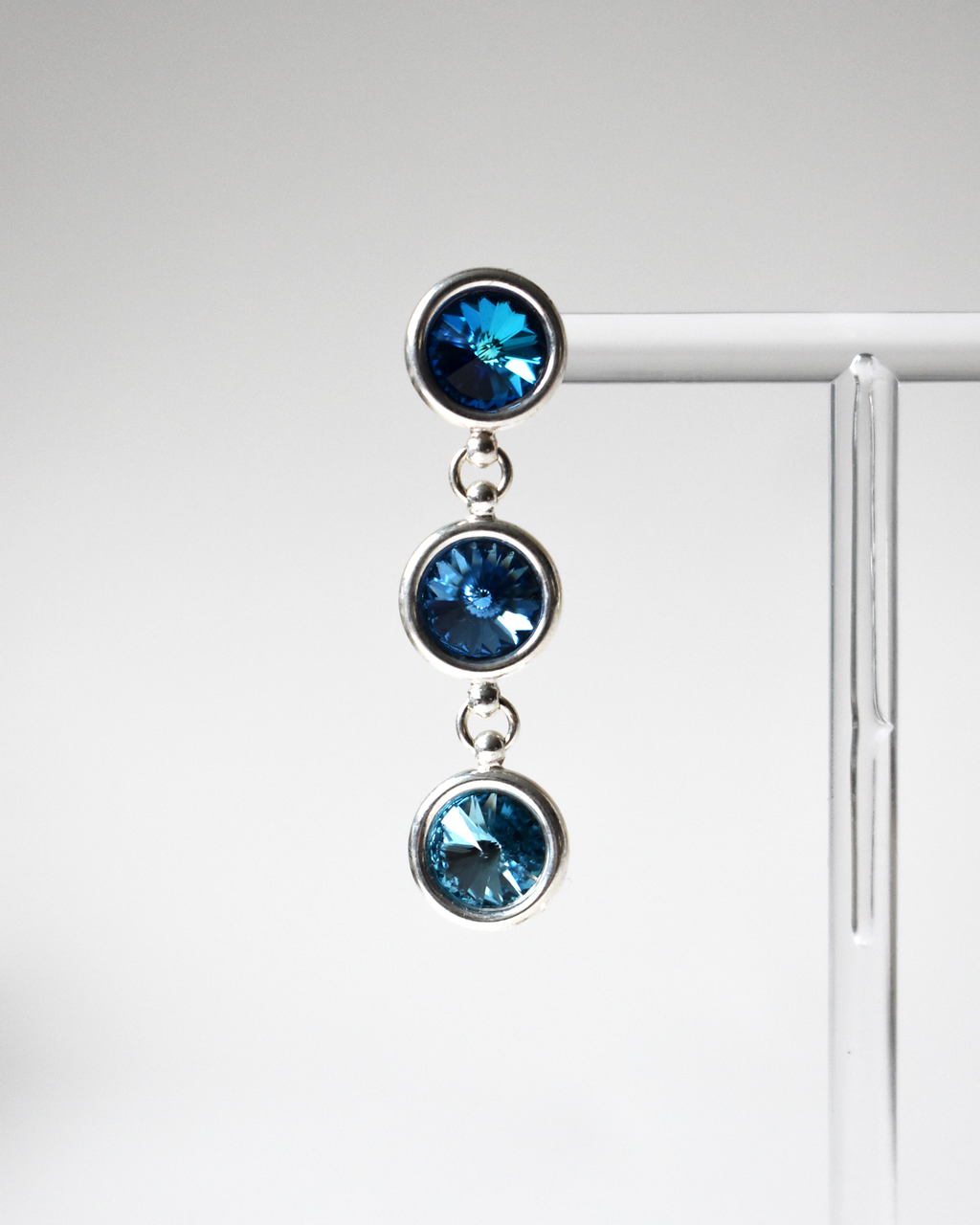 Blue Ombre Crystal Drop Earrings