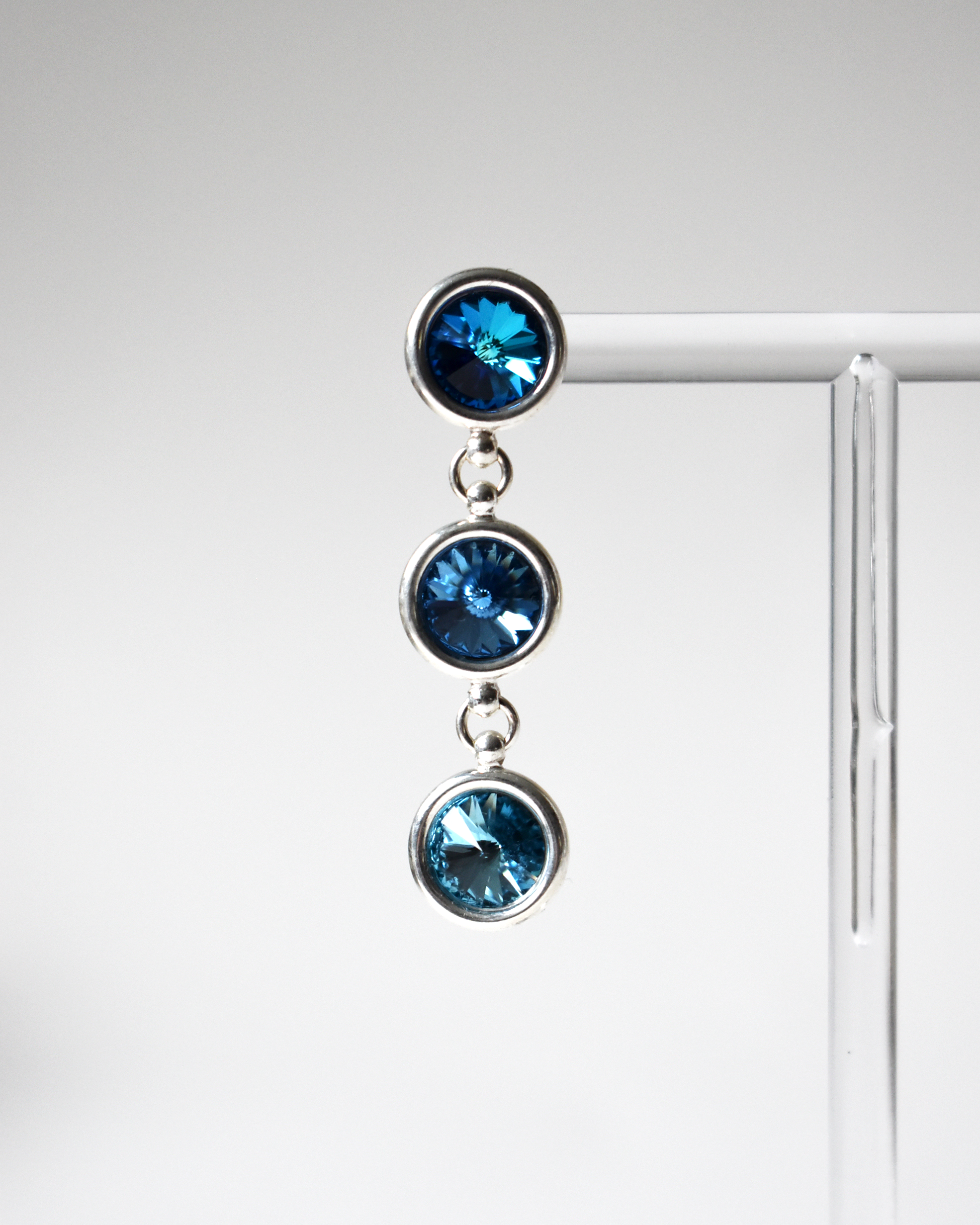 Blue Ombre Crystal Drop Earrings