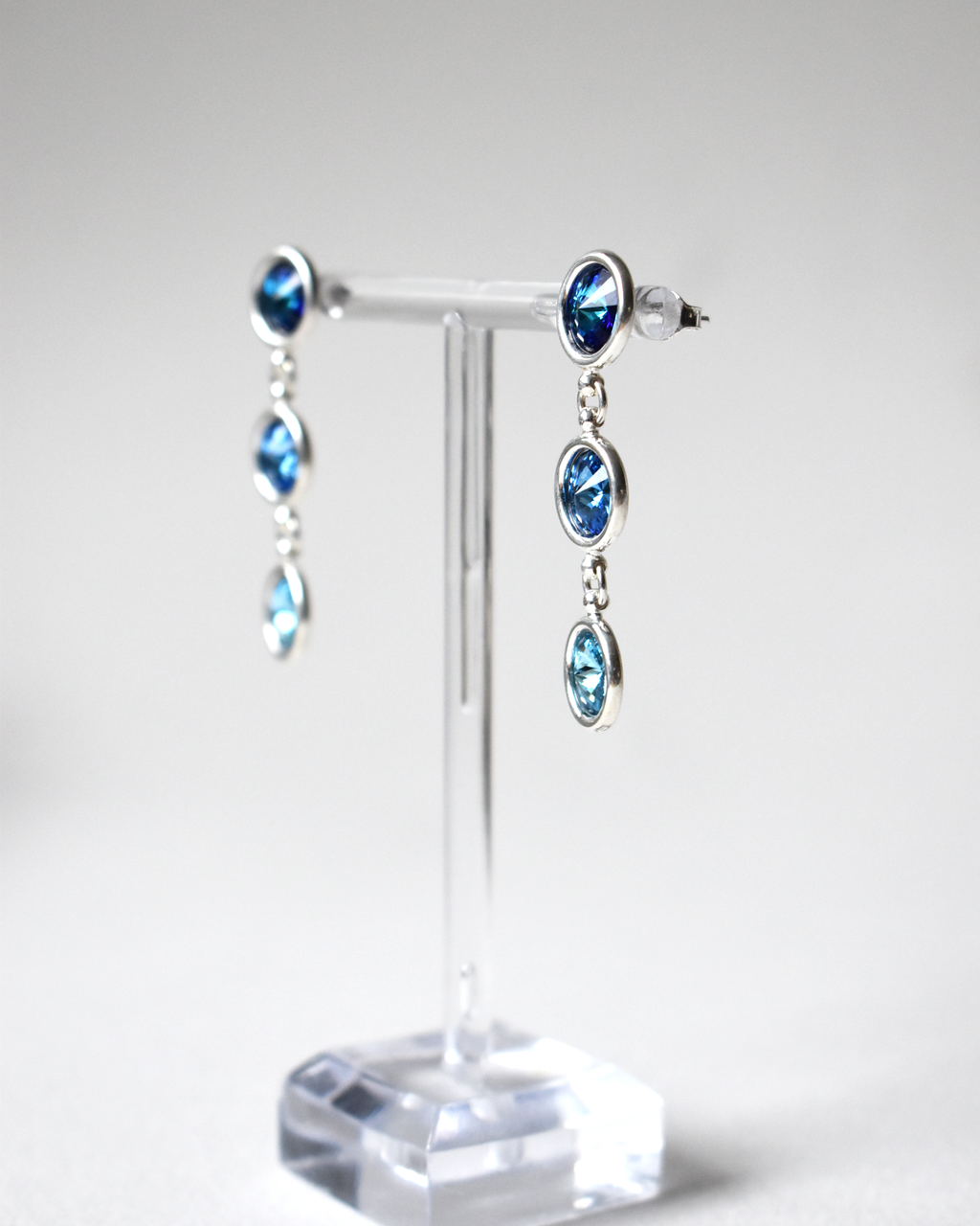 Blue Ombre Crystal Drop Earrings