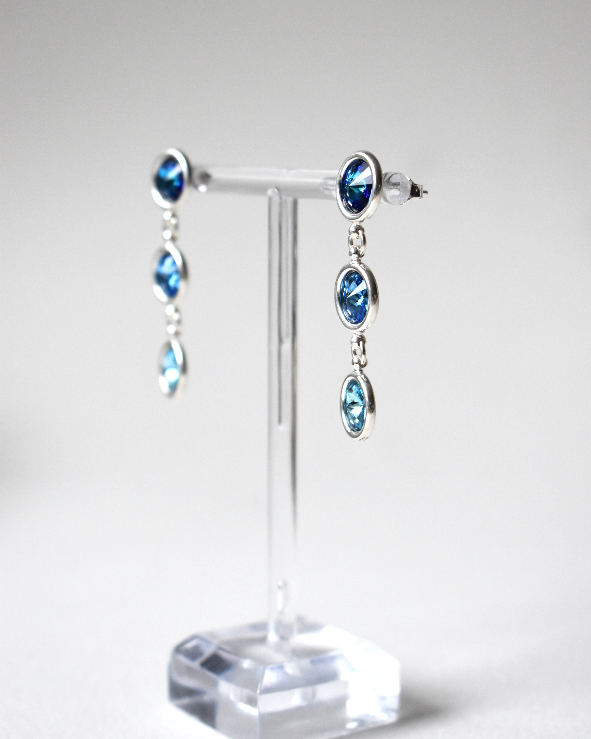Blue Ombre Crystal Drop Earrings