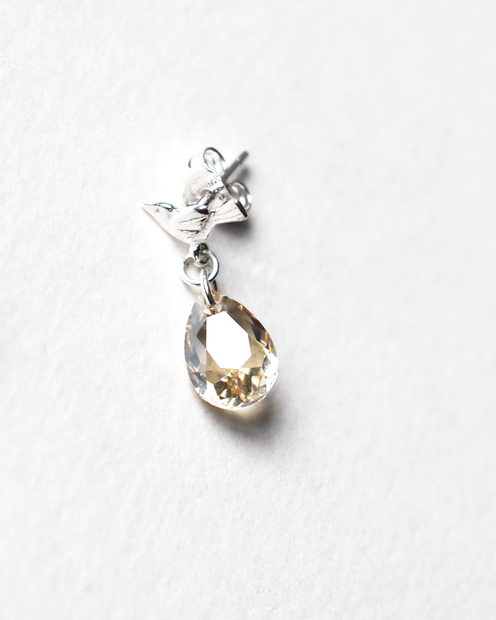 'Love Bird' Champagne Crystal Drop Earrings