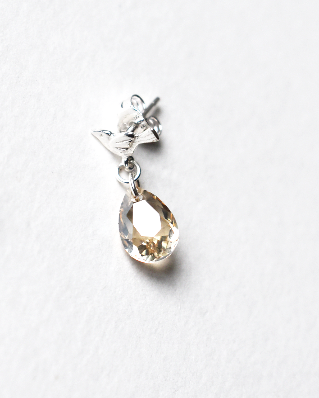 'Love Bird' Champagne Crystal Drop Earrings