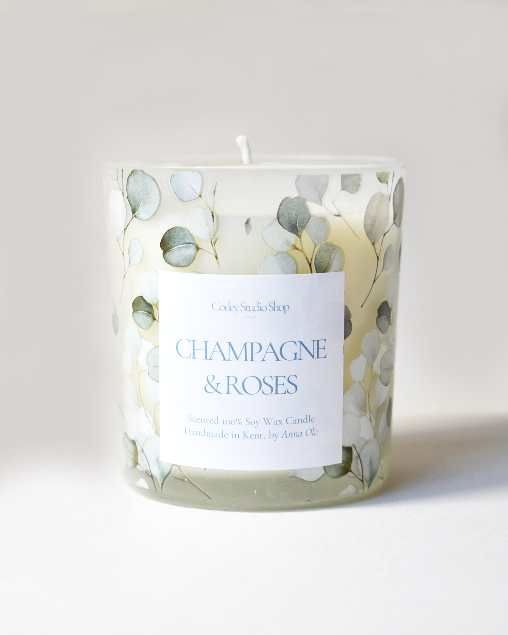 'Champagne & Roses' Coastal Leaf Candle