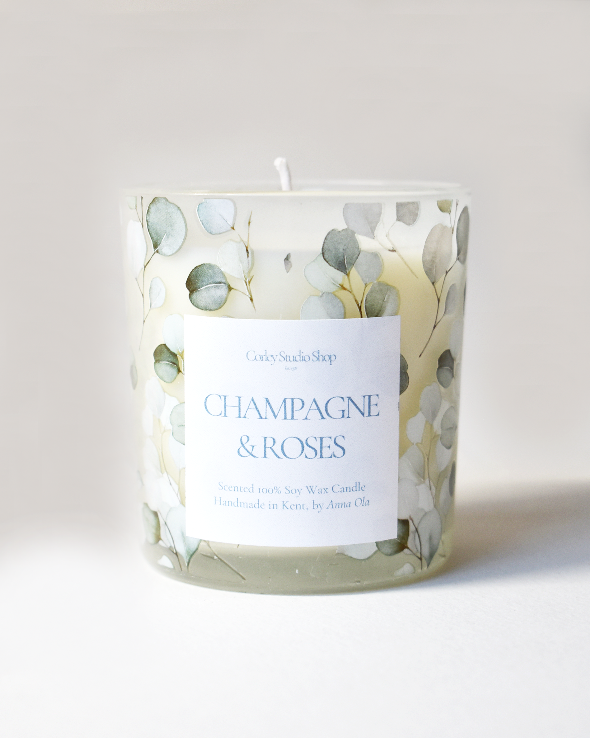 'Champagne & Roses' Coastal Leaf Candle