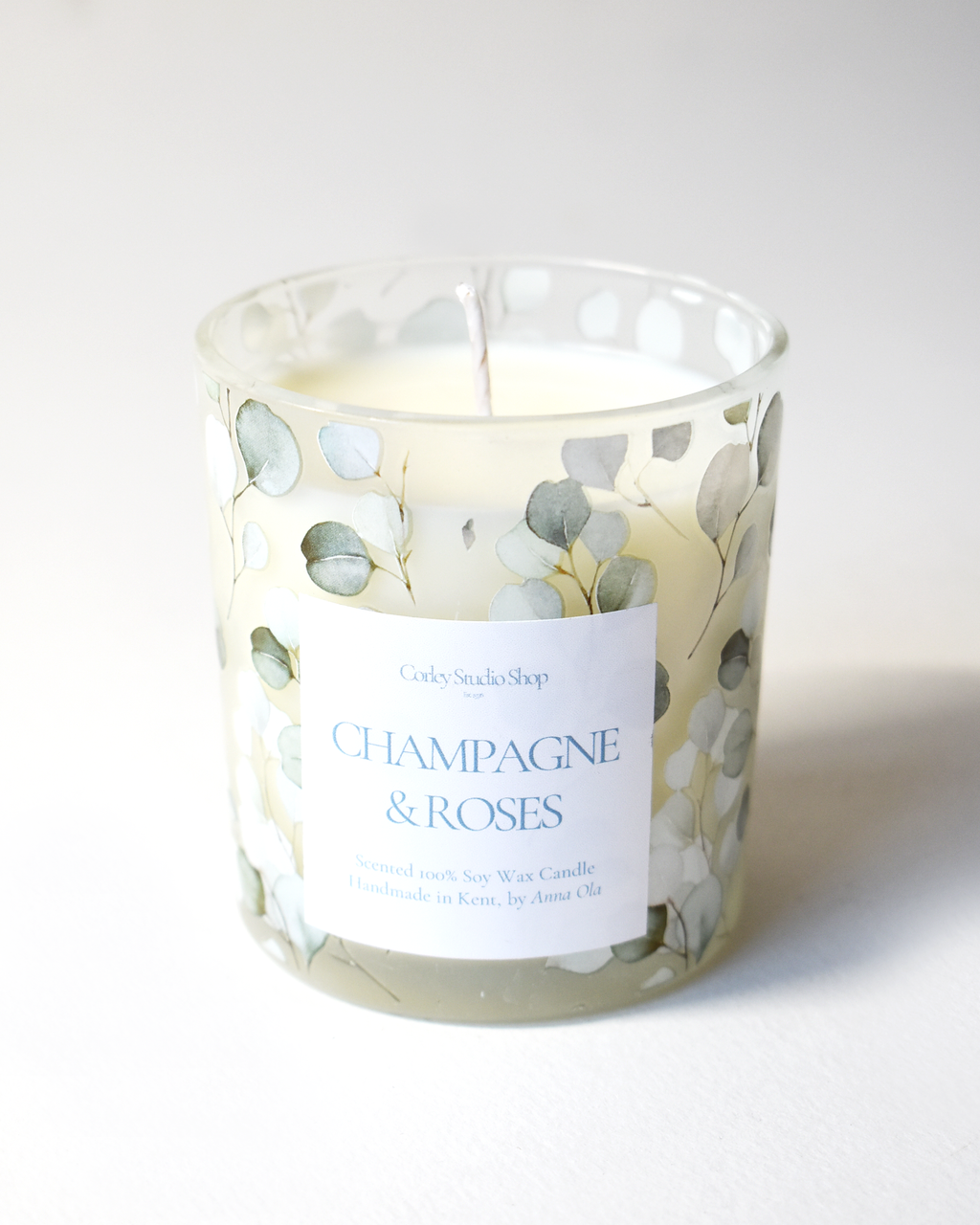 'Champagne & Roses' Coastal Leaf Candle