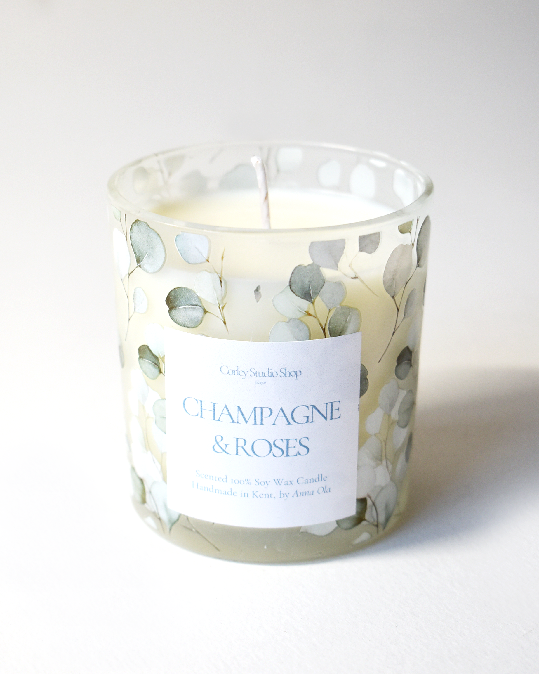 'Champagne & Roses' Coastal Leaf Candle