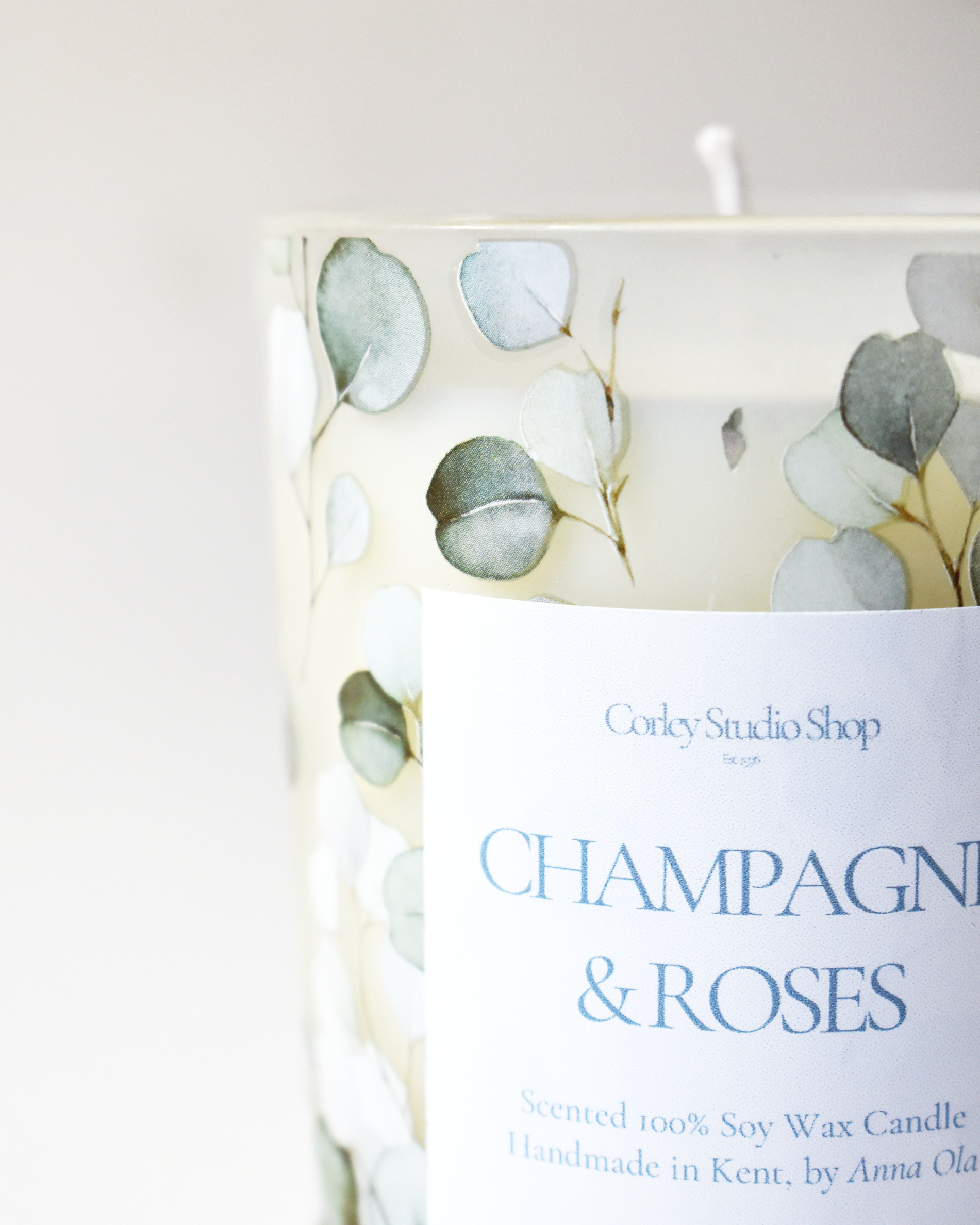 'Champagne & Roses' Coastal Leaf Candle