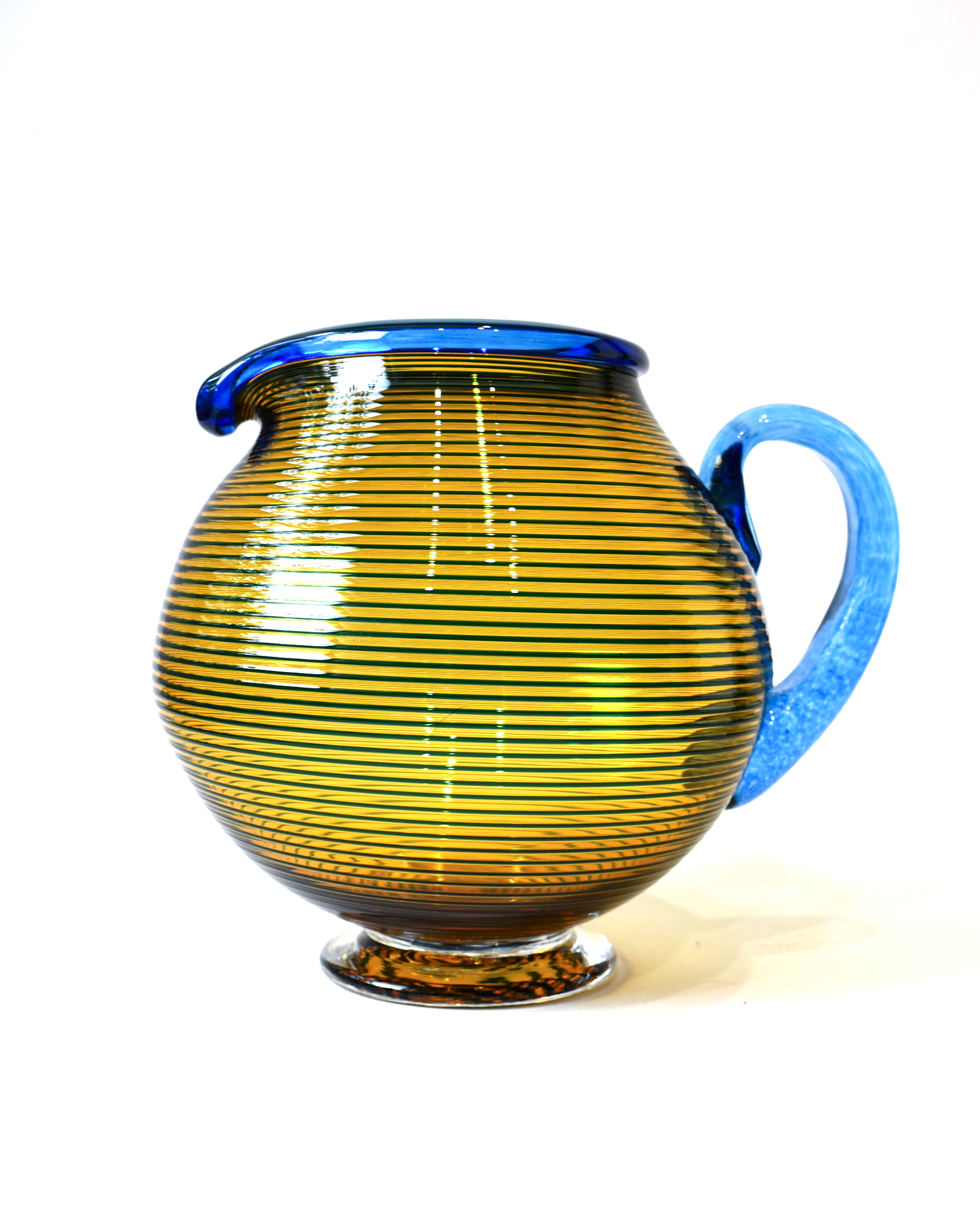 Amber & Blue Round Spiral Jug
