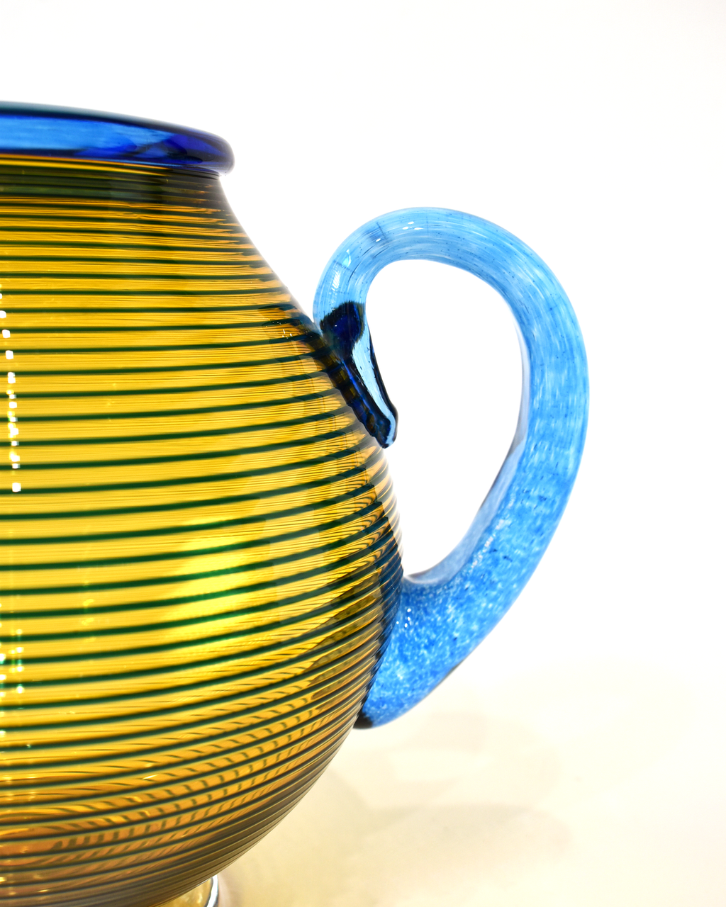Amber & Blue Round Spiral Jug