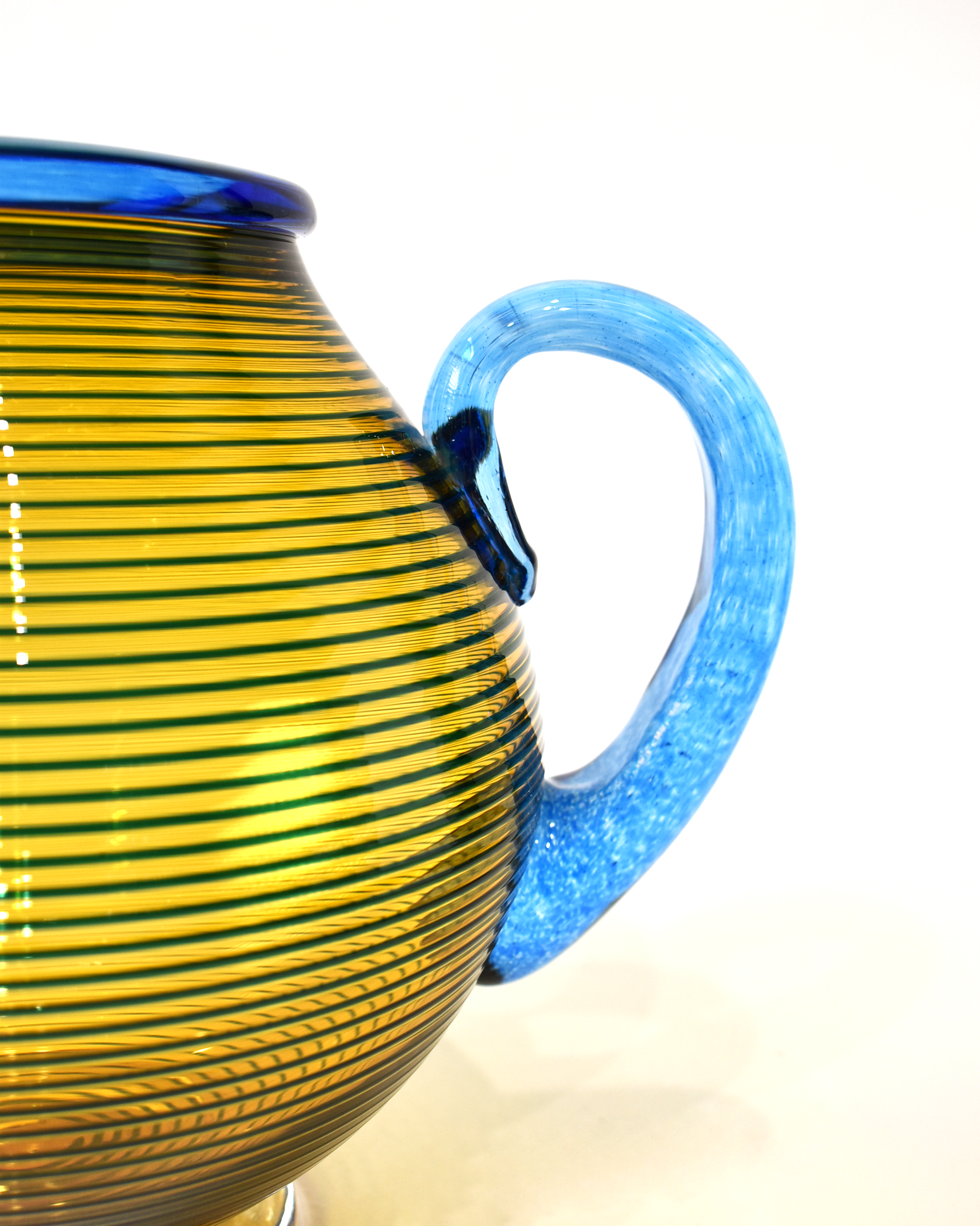 Amber & Blue Round Spiral Jug