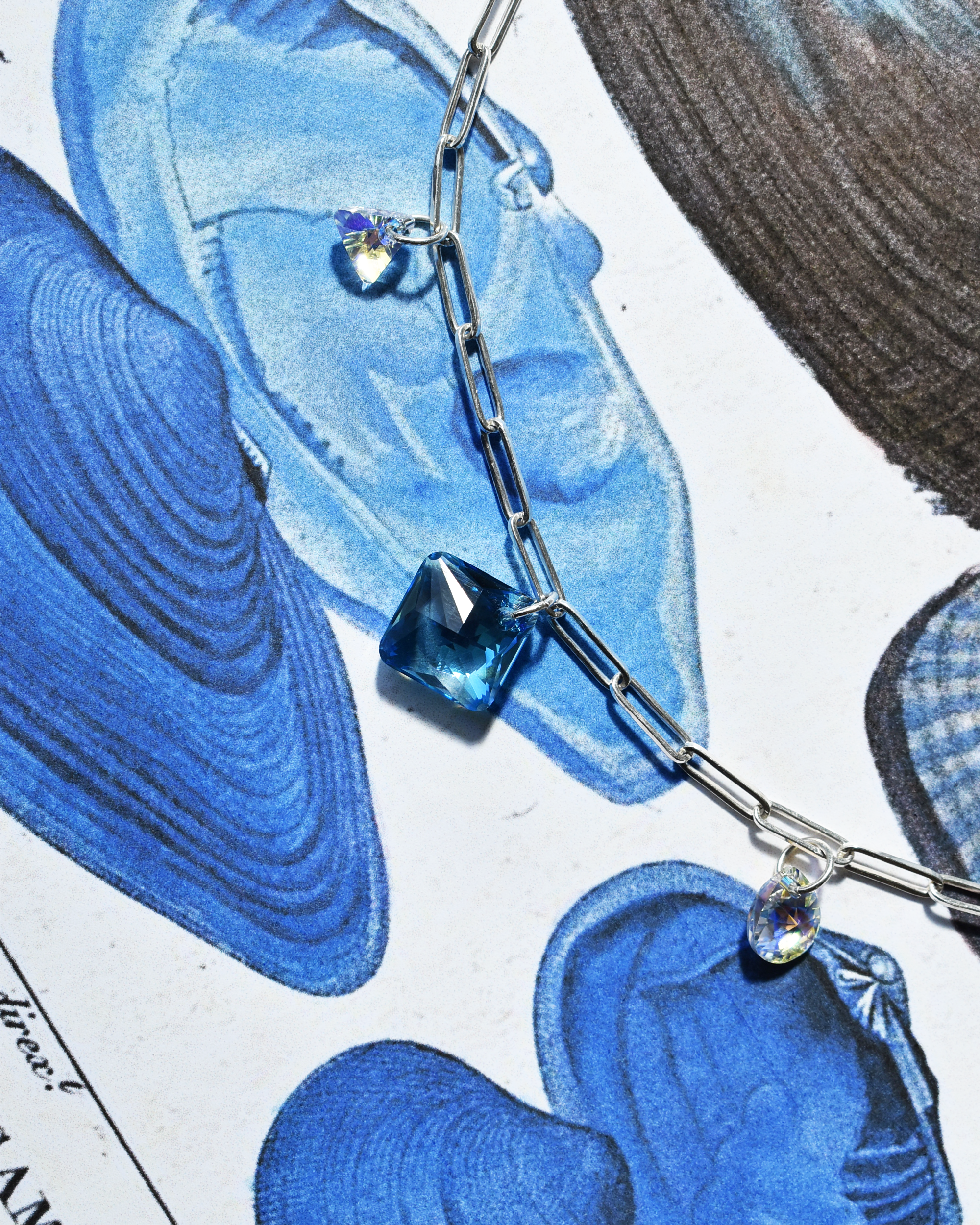'Iridescent Tide' Paperclip Chain Necklace