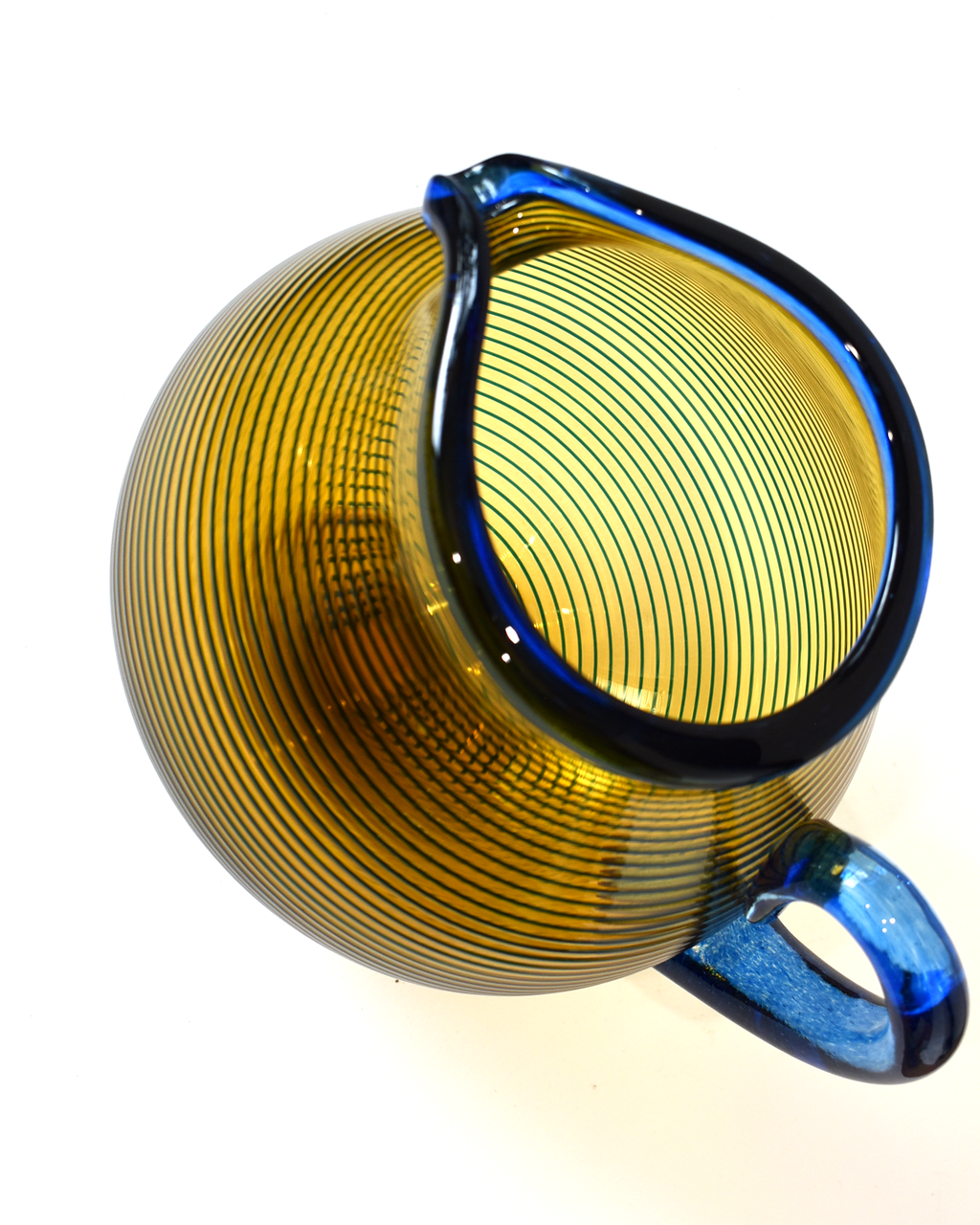 Amber & Blue Round Spiral Jug