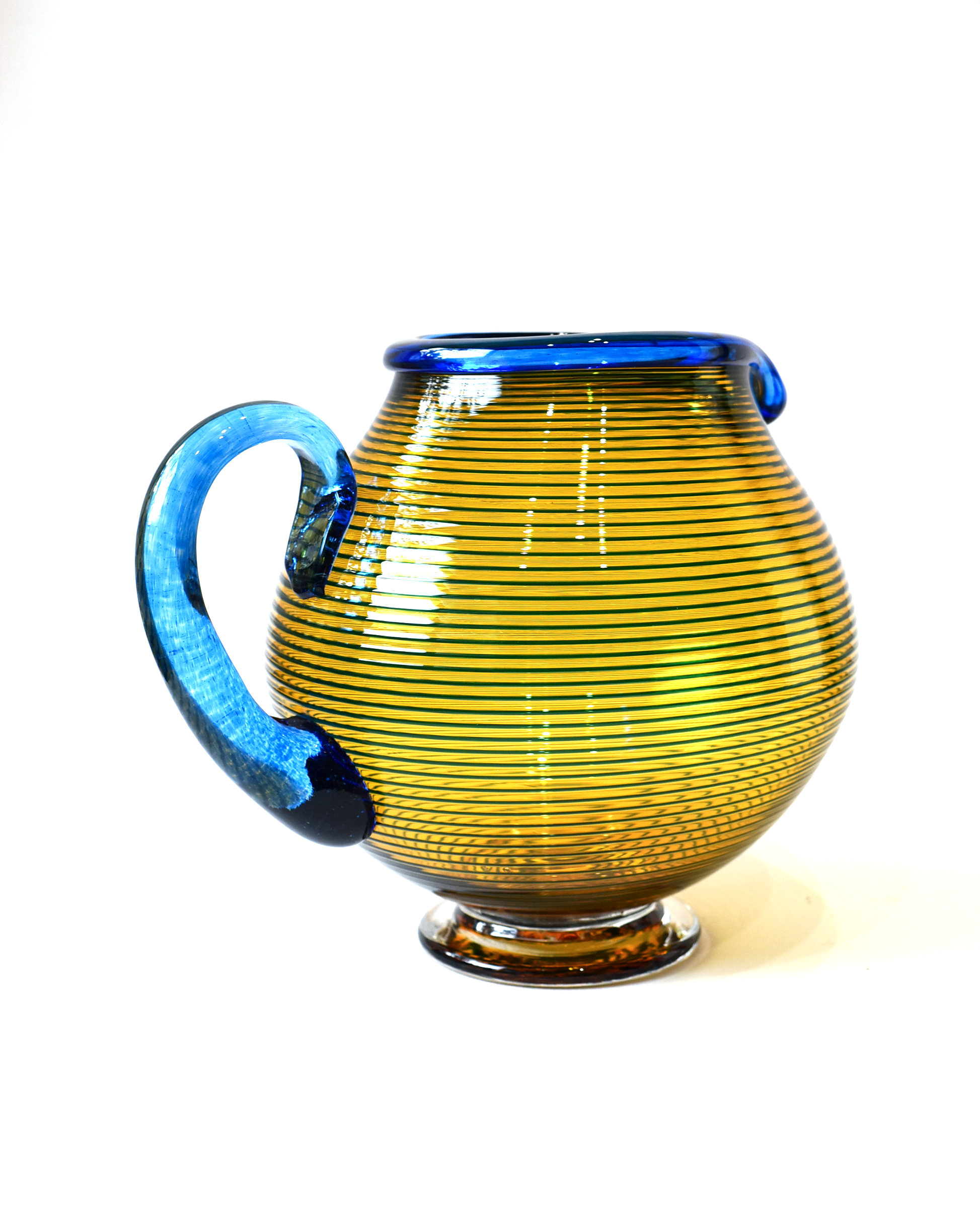 Amber & Blue Round Spiral Jug