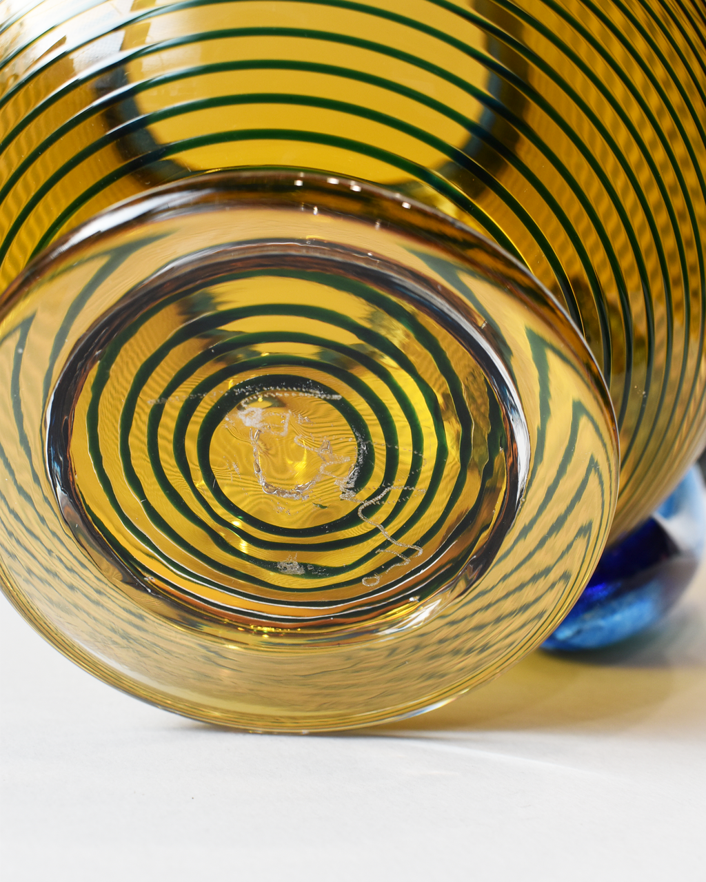 Amber & Blue Round Spiral Jug