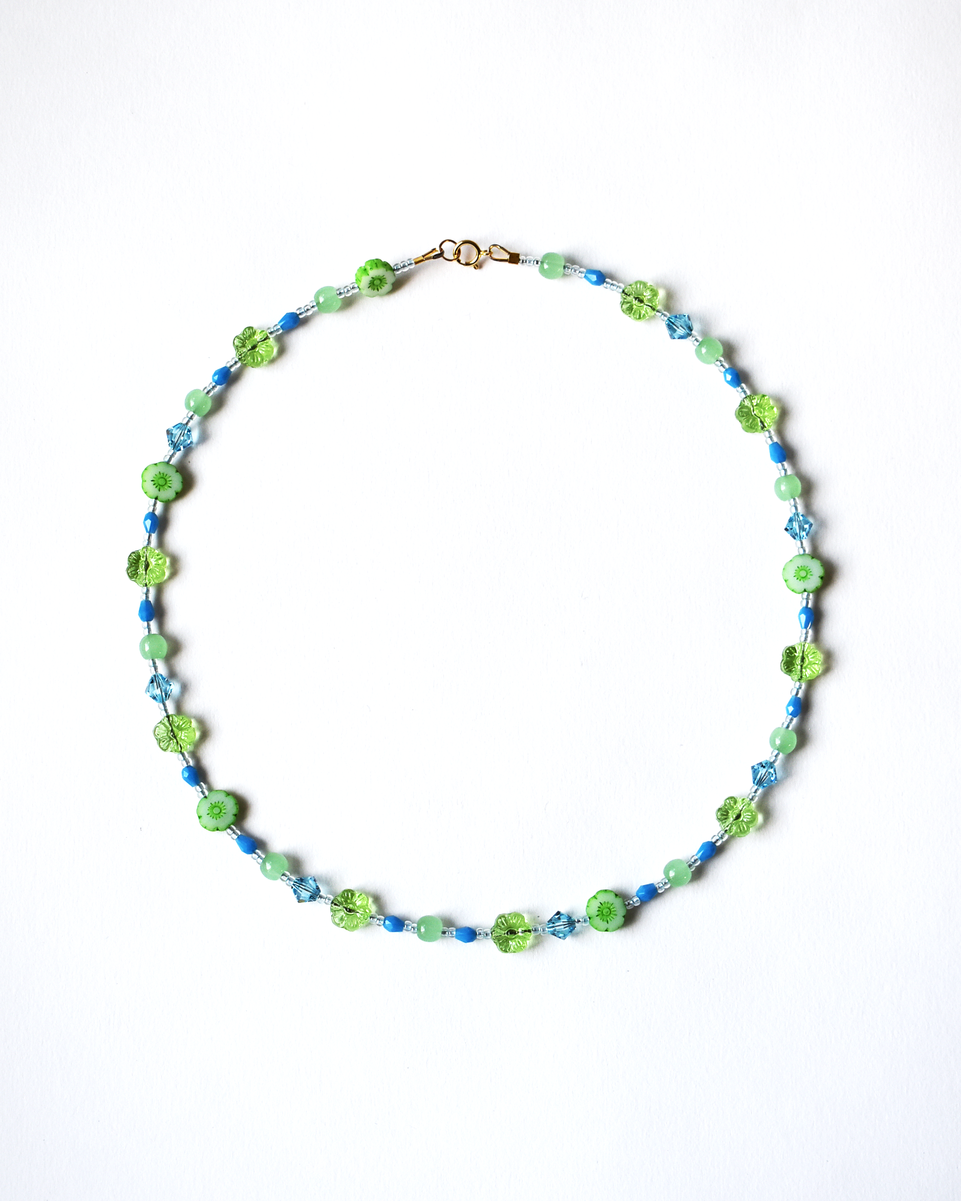 'Wildflower' Green Bead Necklace