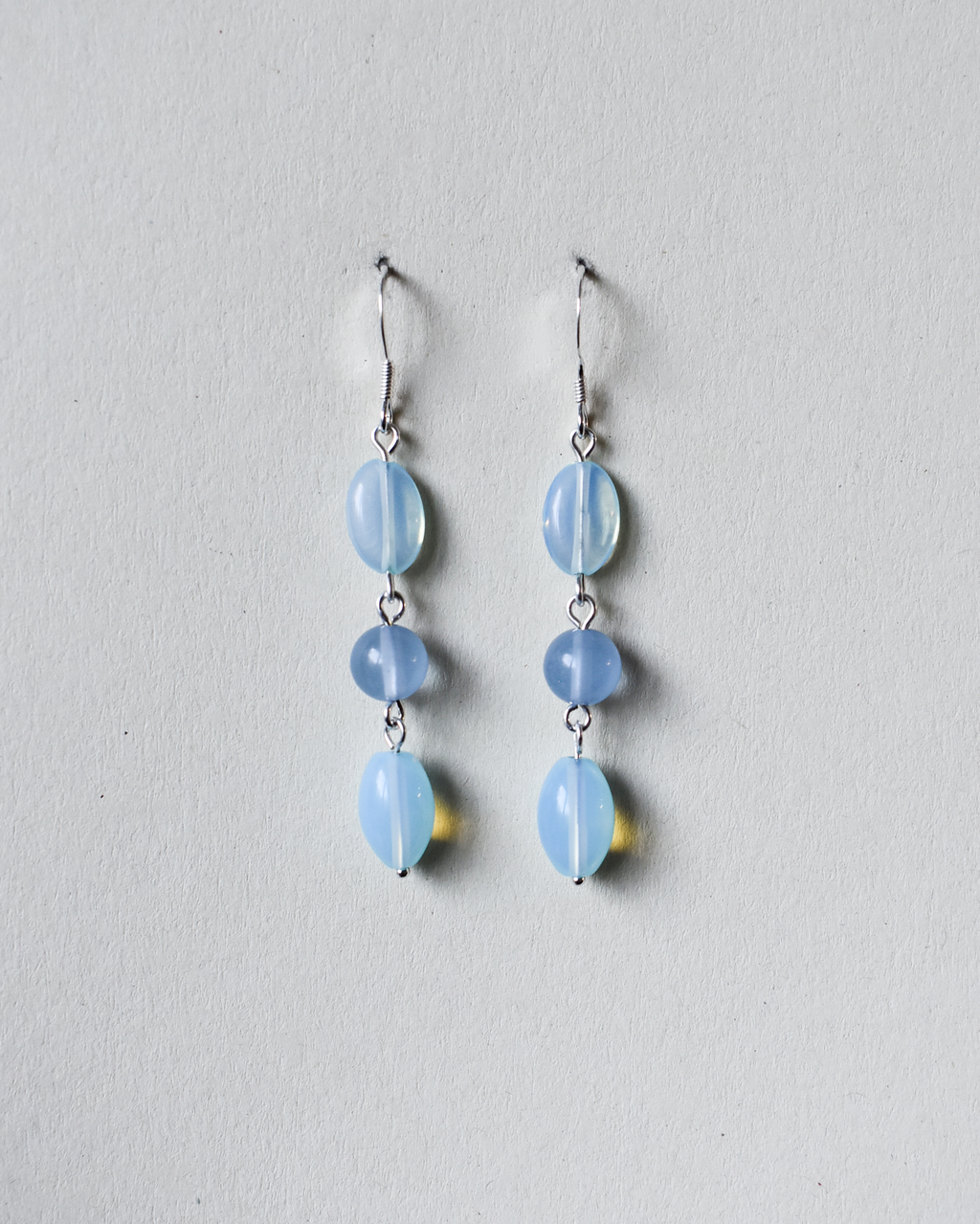 'Milky Blue' Bead Drop Earrings
