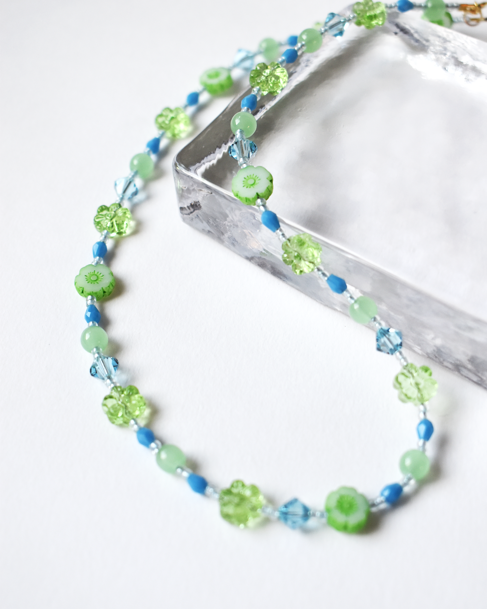 'Wildflower' Green Bead Necklace