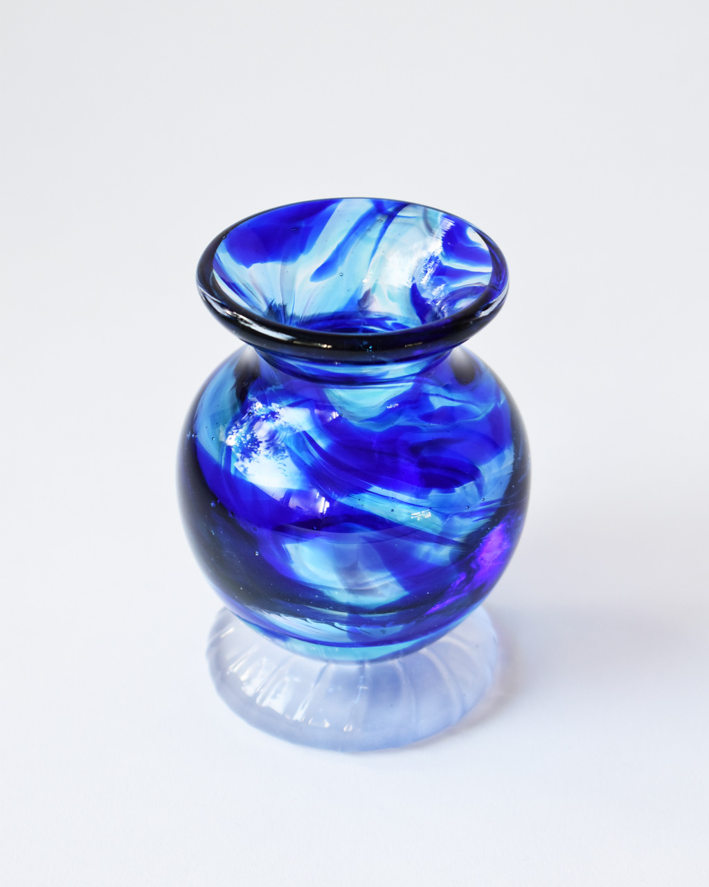 Royal Blue Splash Blown Ink Pot (with Henry base)