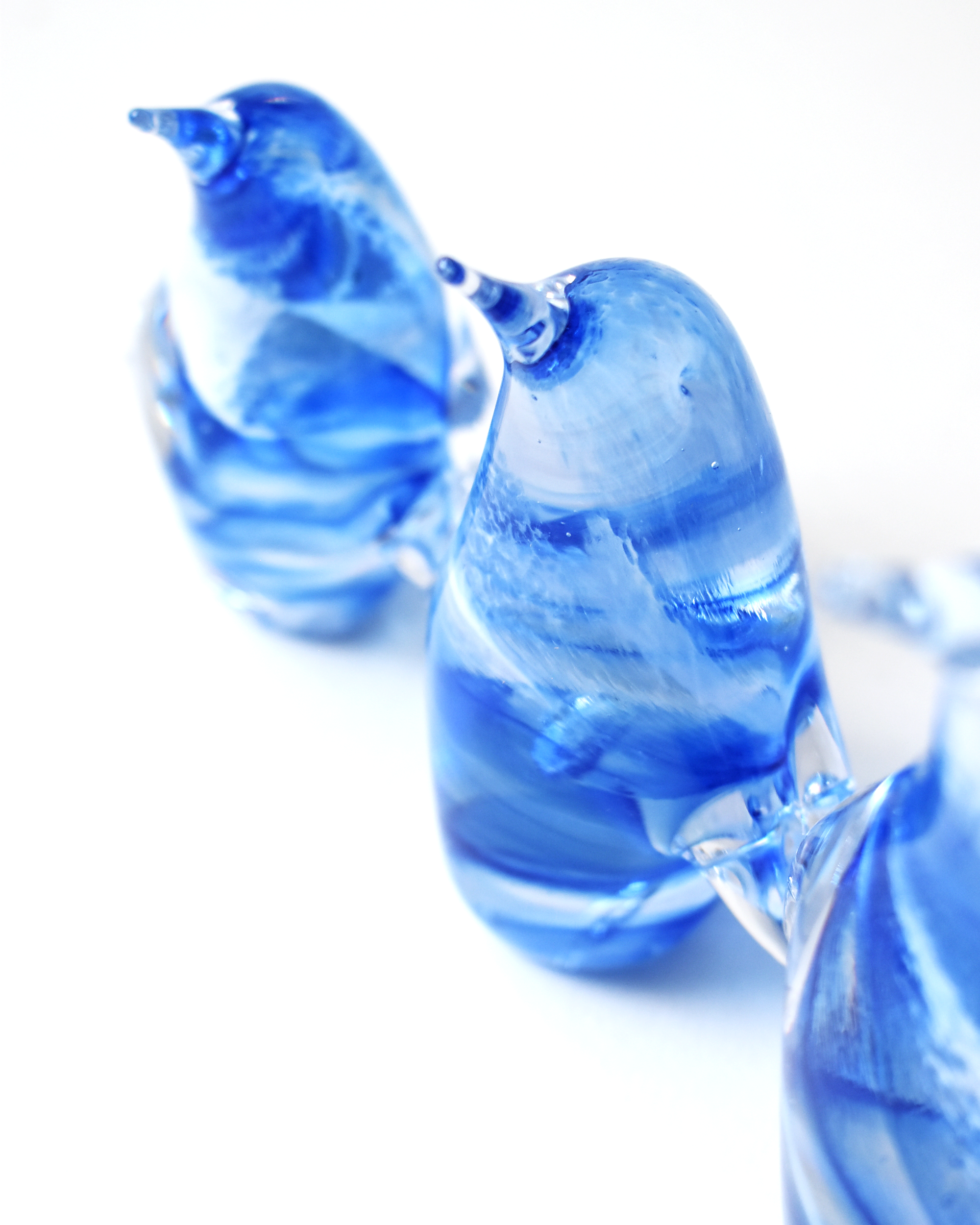 Blue Swirl Blown Glass Penguin