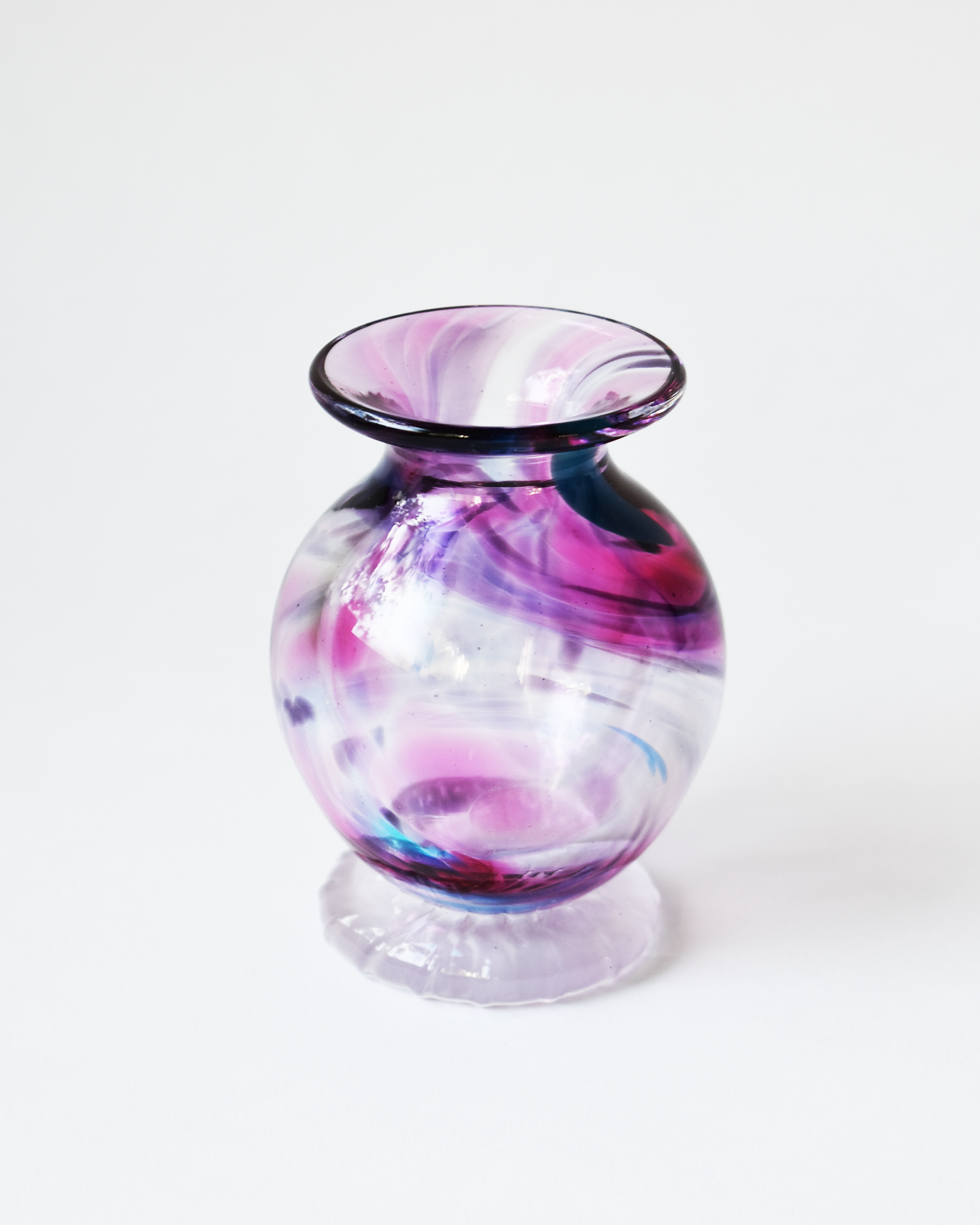 Pink Swirl Splash Blown Ink Pot (with Henry base)