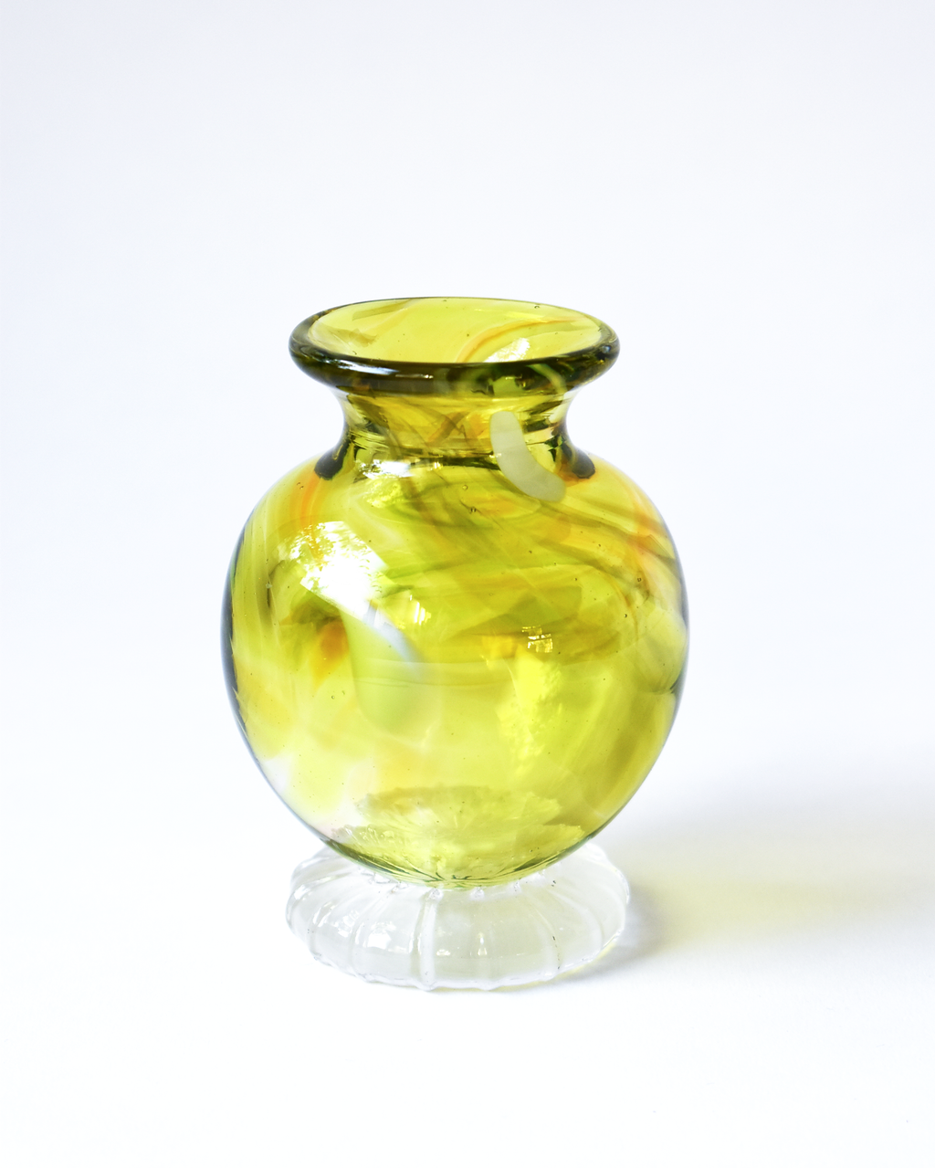 Vivid Lime Splash Blown Ink Pot (with Henry base)