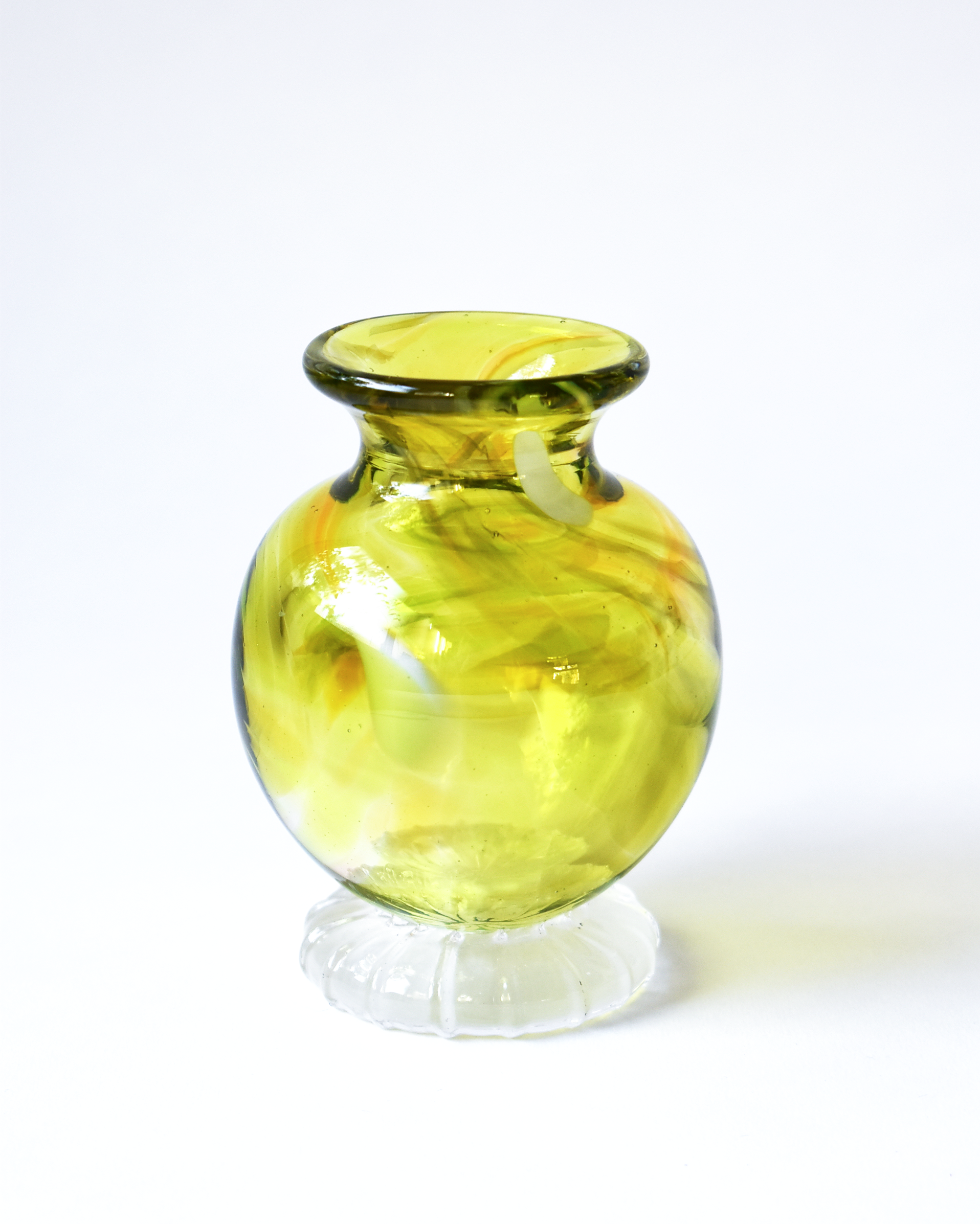 Vivid Lime Splash Blown Ink Pot (with Henry base)
