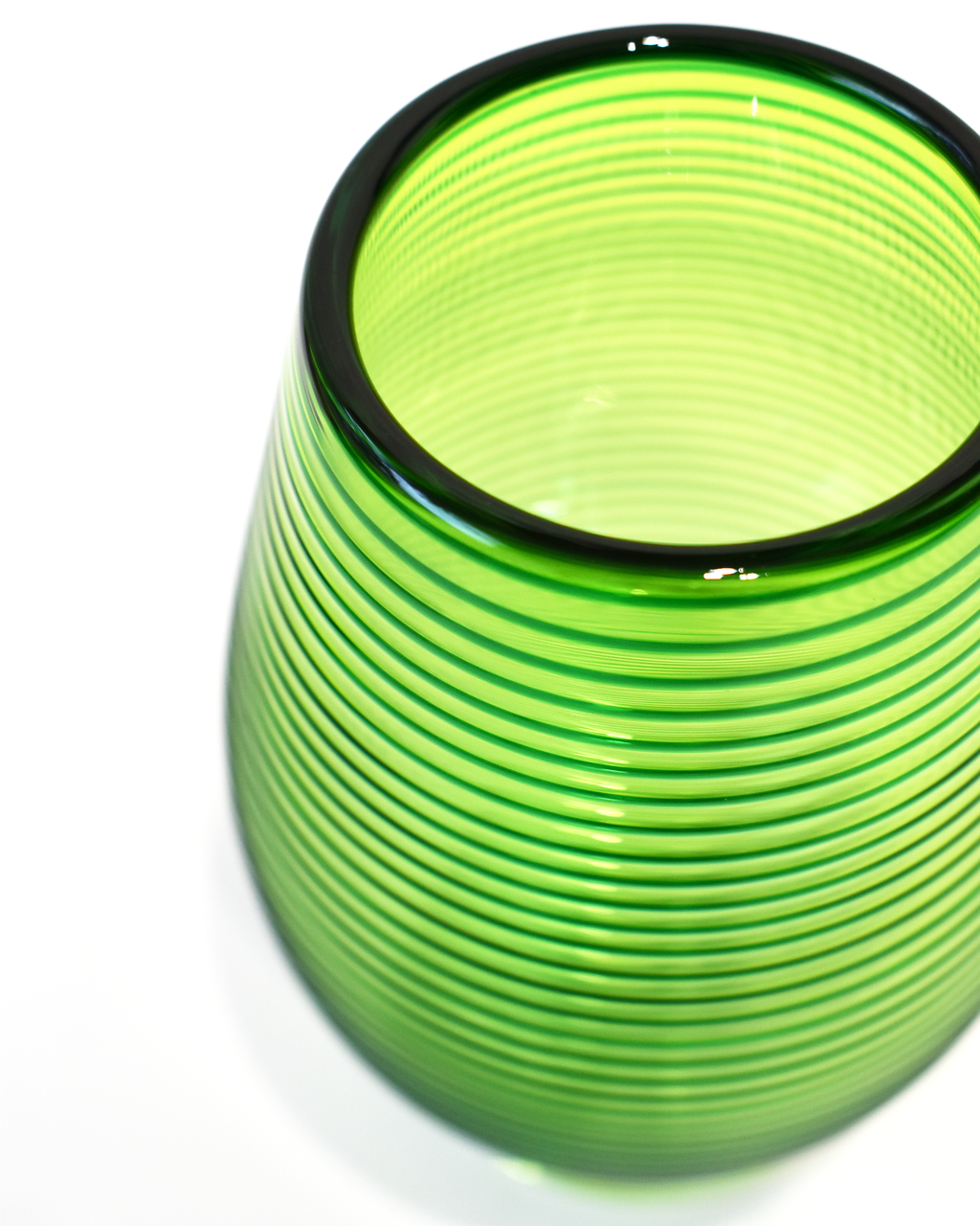 Green Spiral Blown Glass Tumbler
