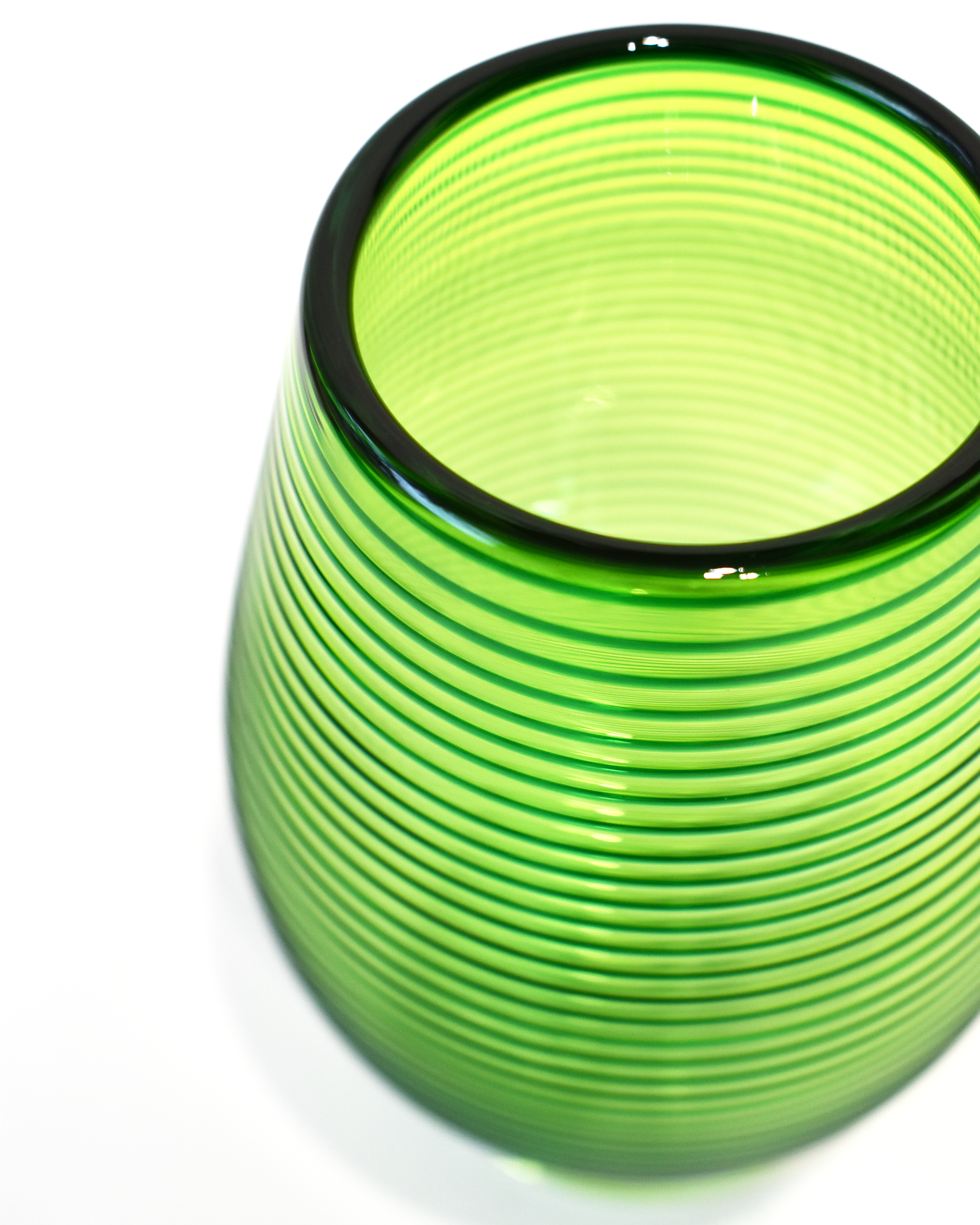 Green Spiral Blown Glass Tumbler