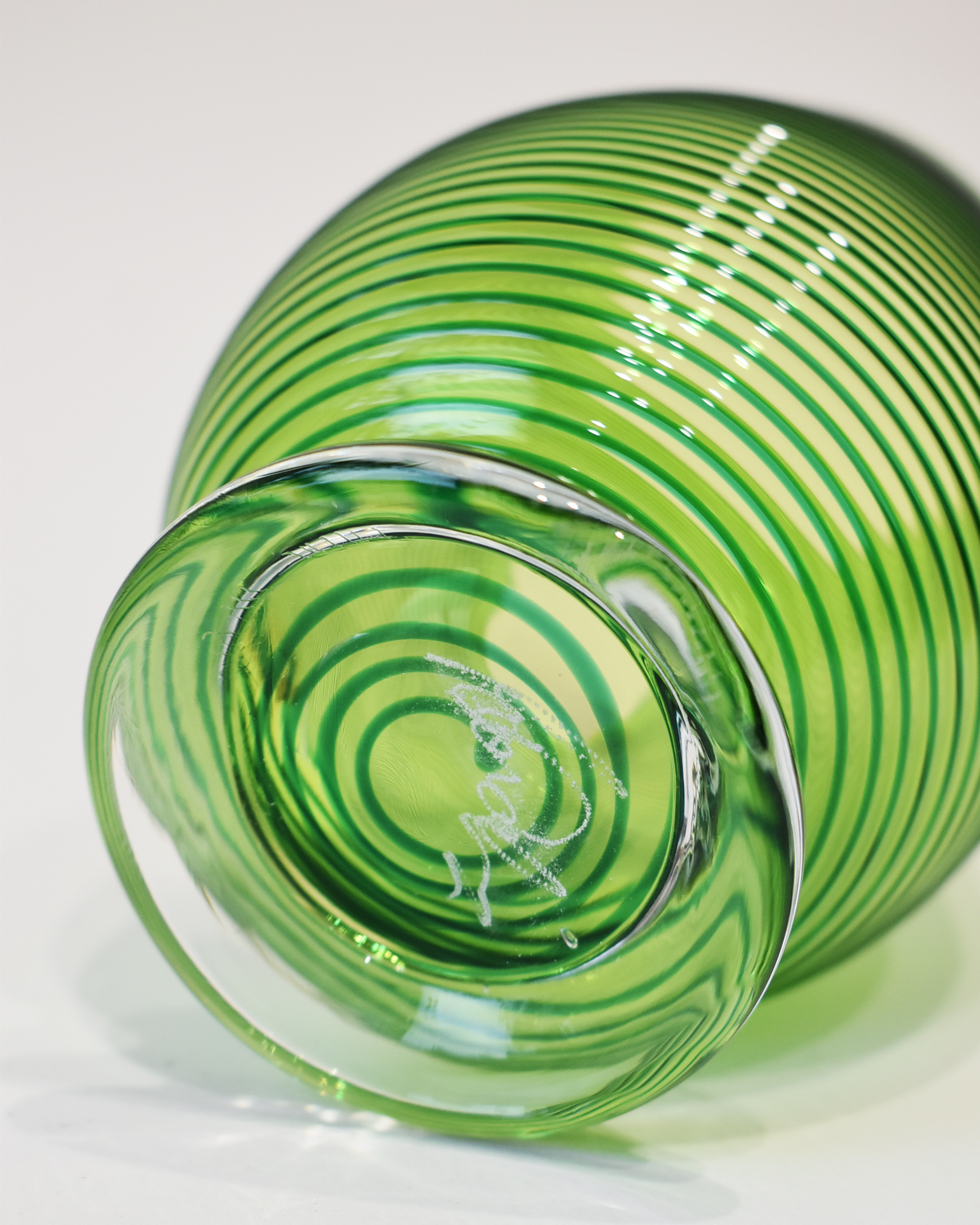 Green Spiral Blown Glass Tumbler