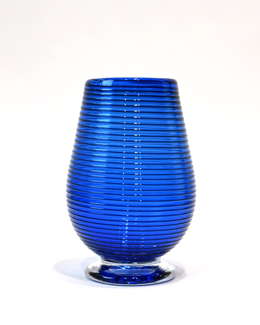 Royal Blue Spiral Blown Glass Tumbler